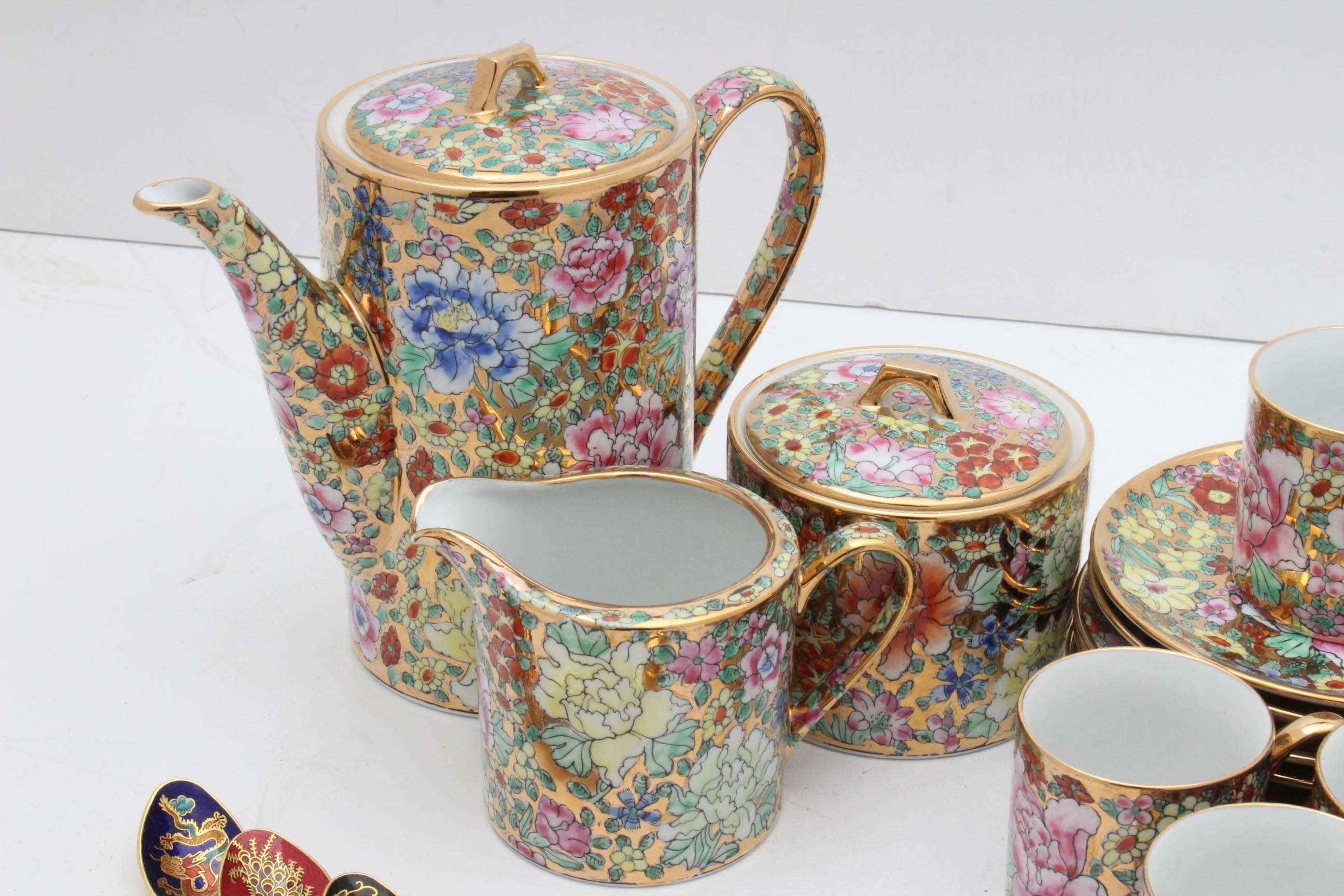 Hand-Painted Chinese Porcelain Tea Service