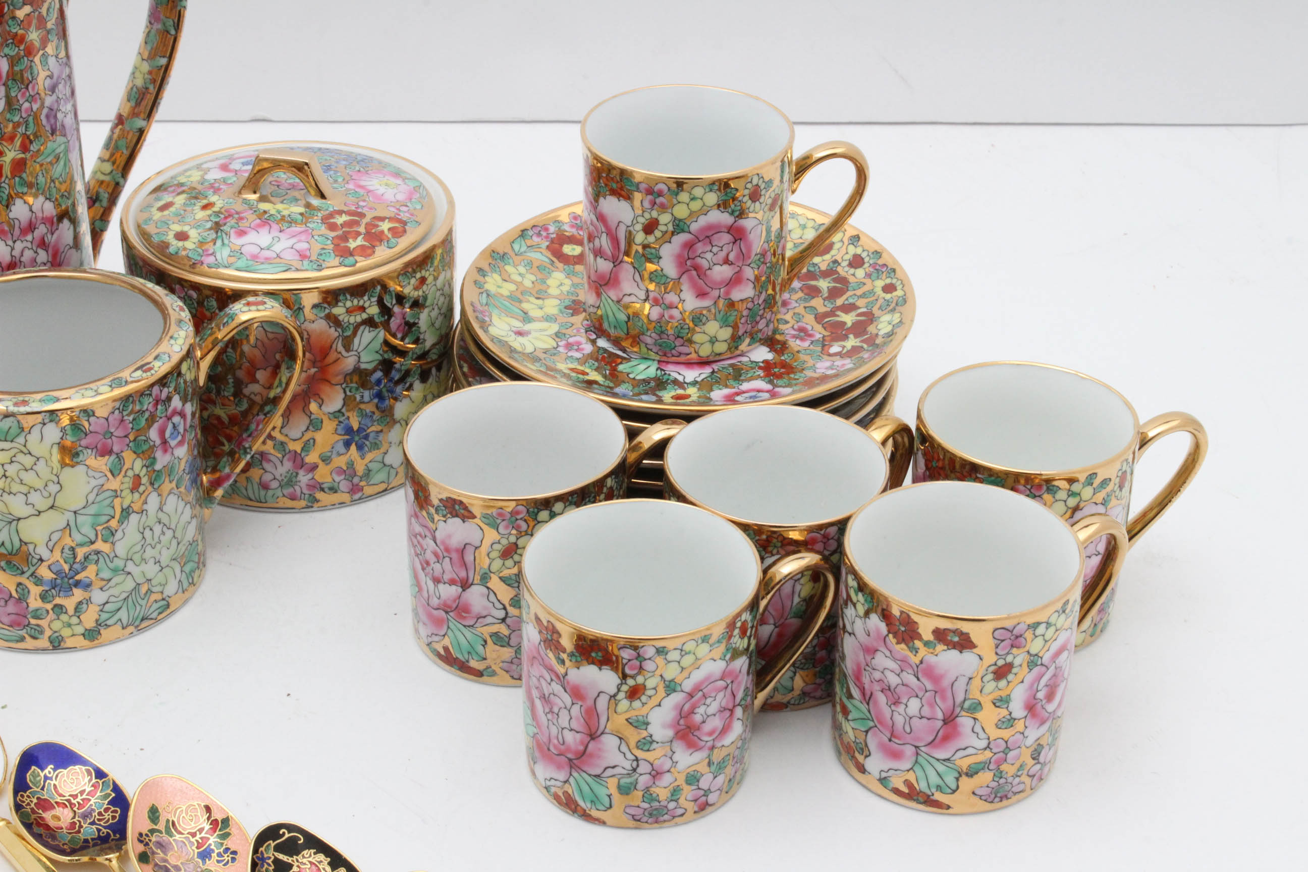 Hand-Painted Chinese Porcelain Tea Service