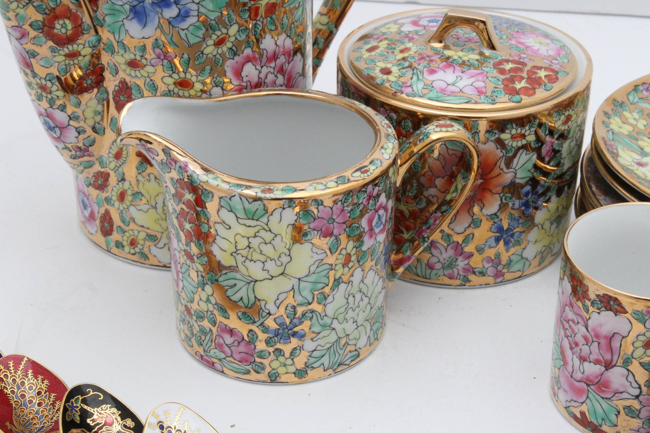 Hand-Painted Chinese Porcelain Tea Service