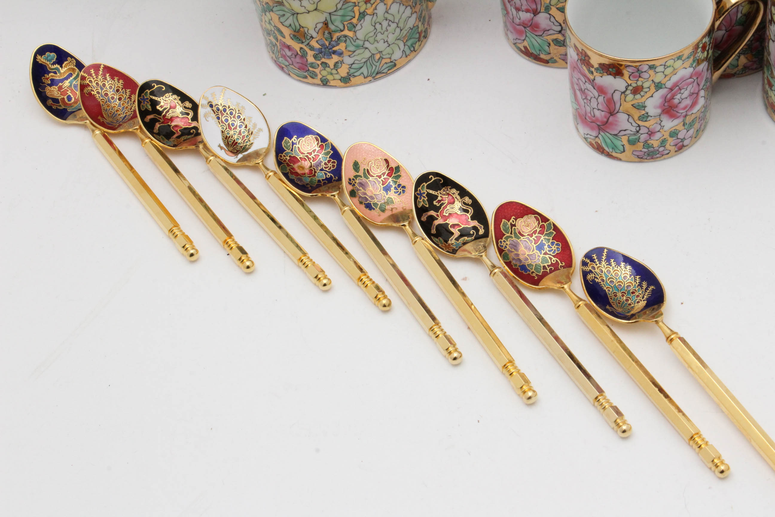 Hand-Painted Chinese Porcelain Tea Service