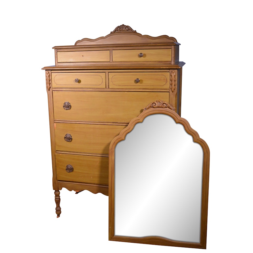 Antique Chest of Drawers and Wall Mirror