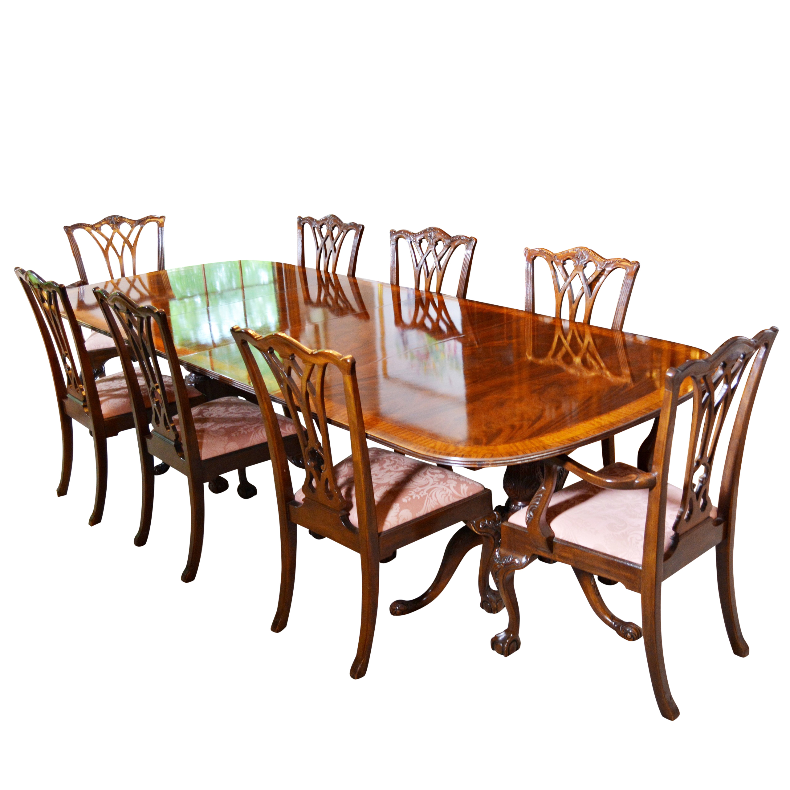 Drexel-Heritage "Heirloom" Collection Chippendale Style Dining Table and Chairs