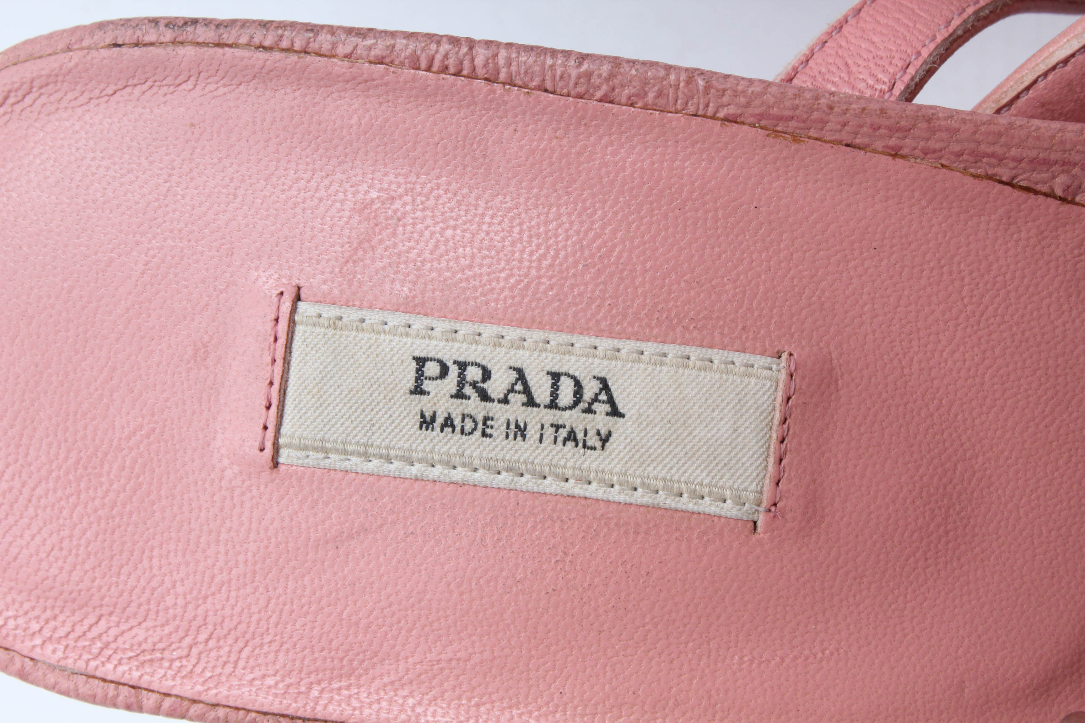 Prada Pink Leather Strappy High-Heeled Sandals