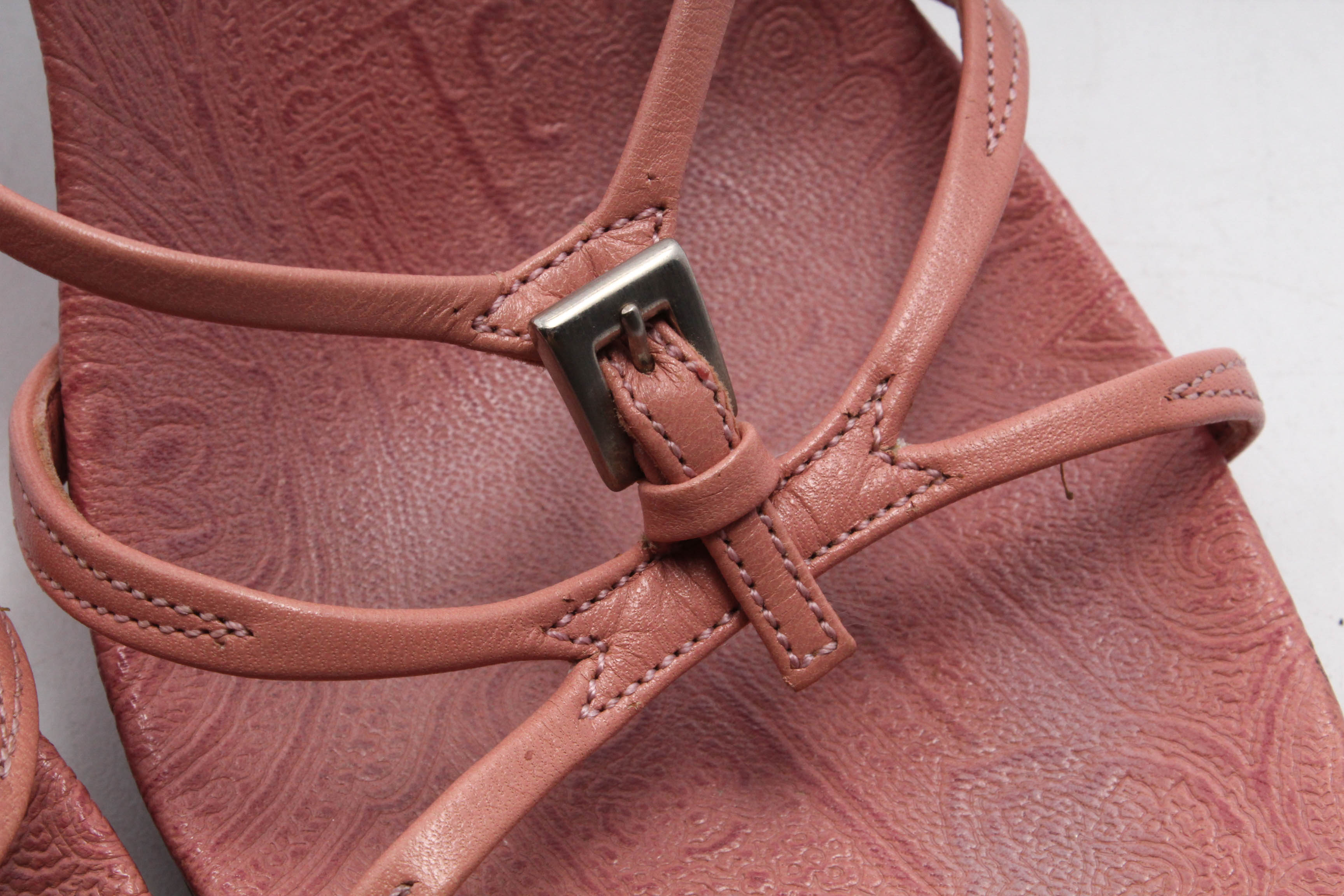 Prada Pink Leather Strappy High-Heeled Sandals