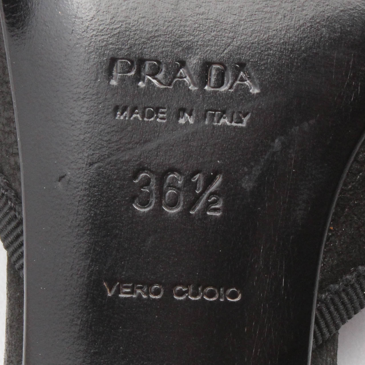 Prada Black Leather Kitten Heel Mules