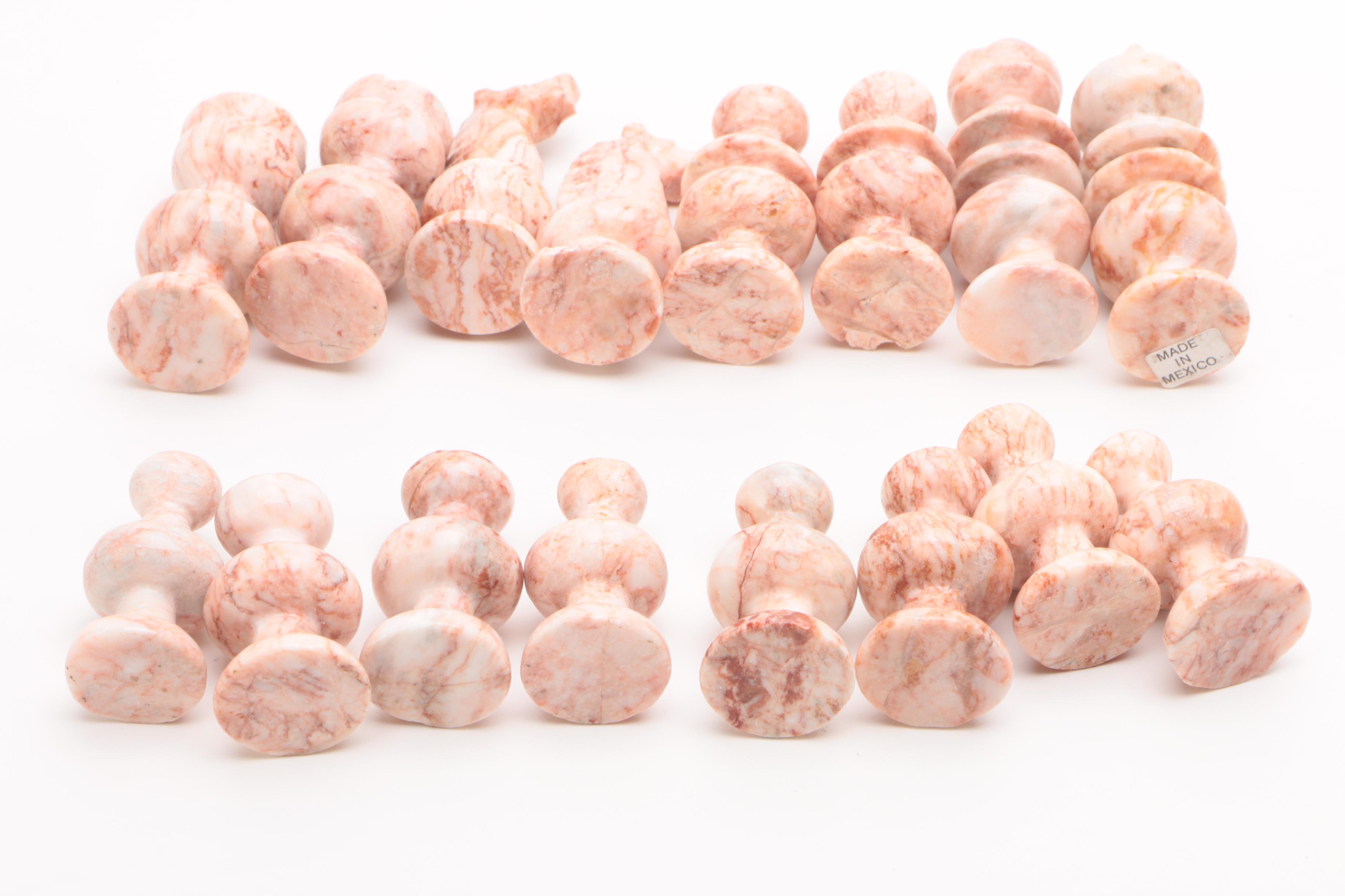 Marble and Calcite Chess Set