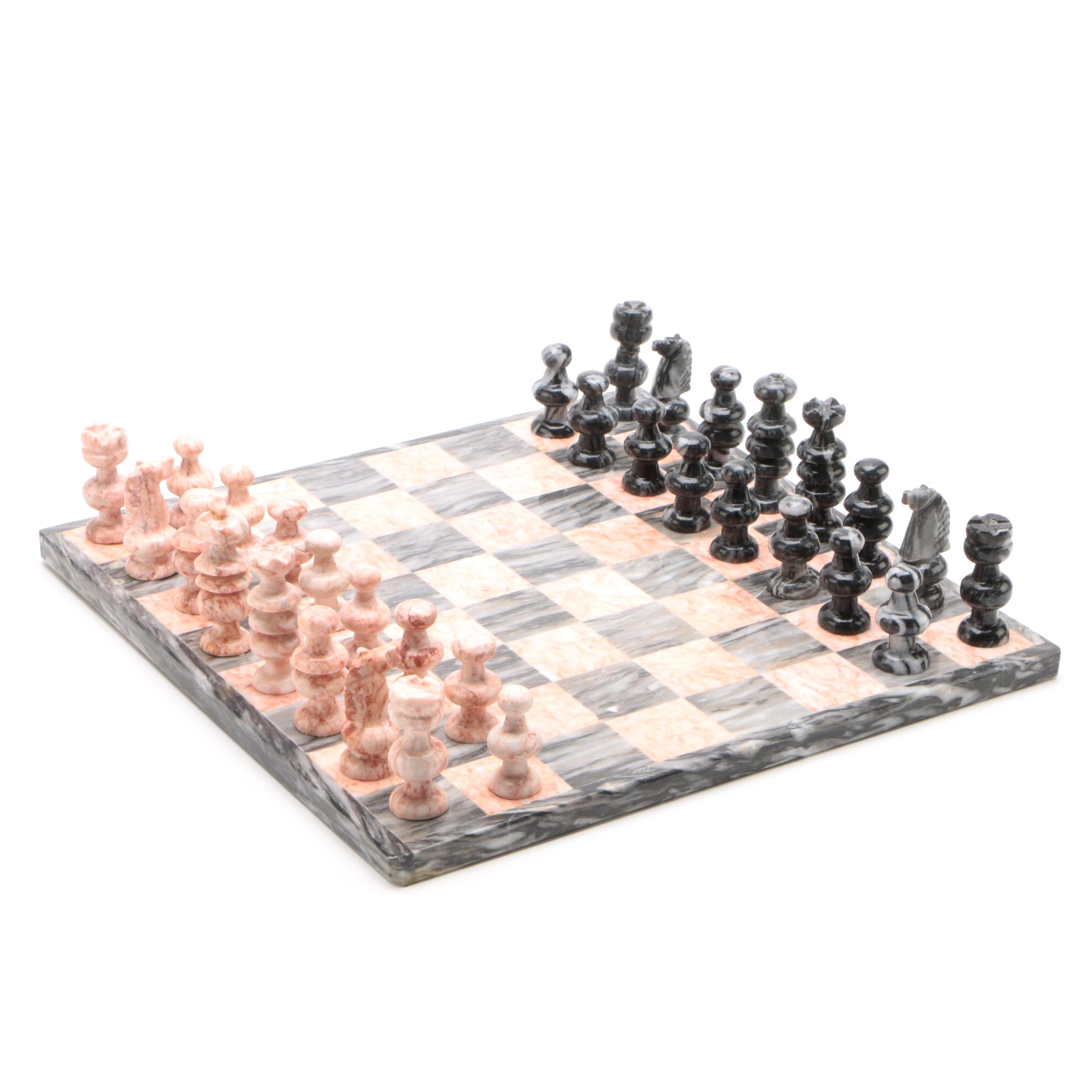 Marble and Calcite Chess Set