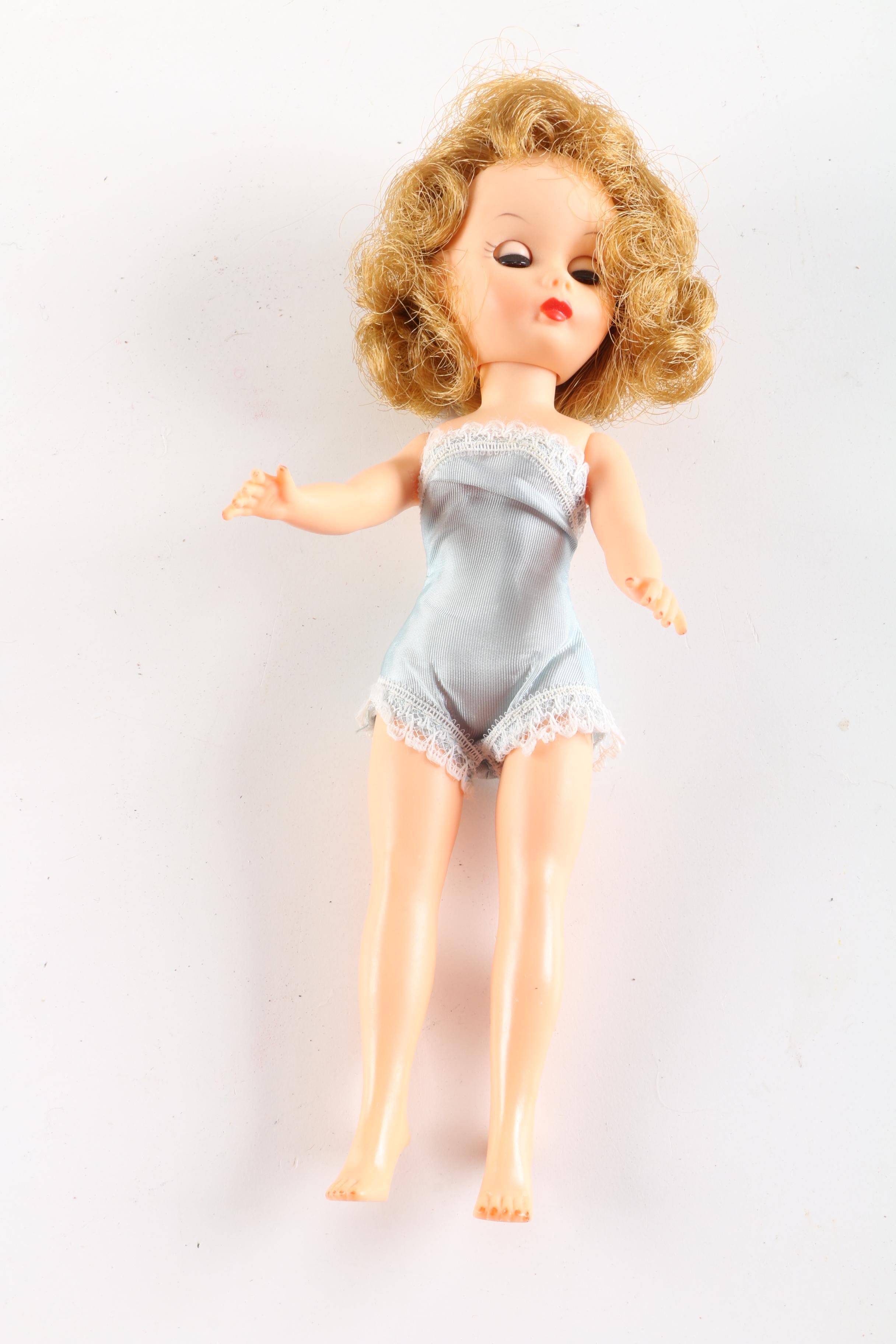 1960s Mattel "Bubblecut Barbie" and "Midge" Dolls with Clothing