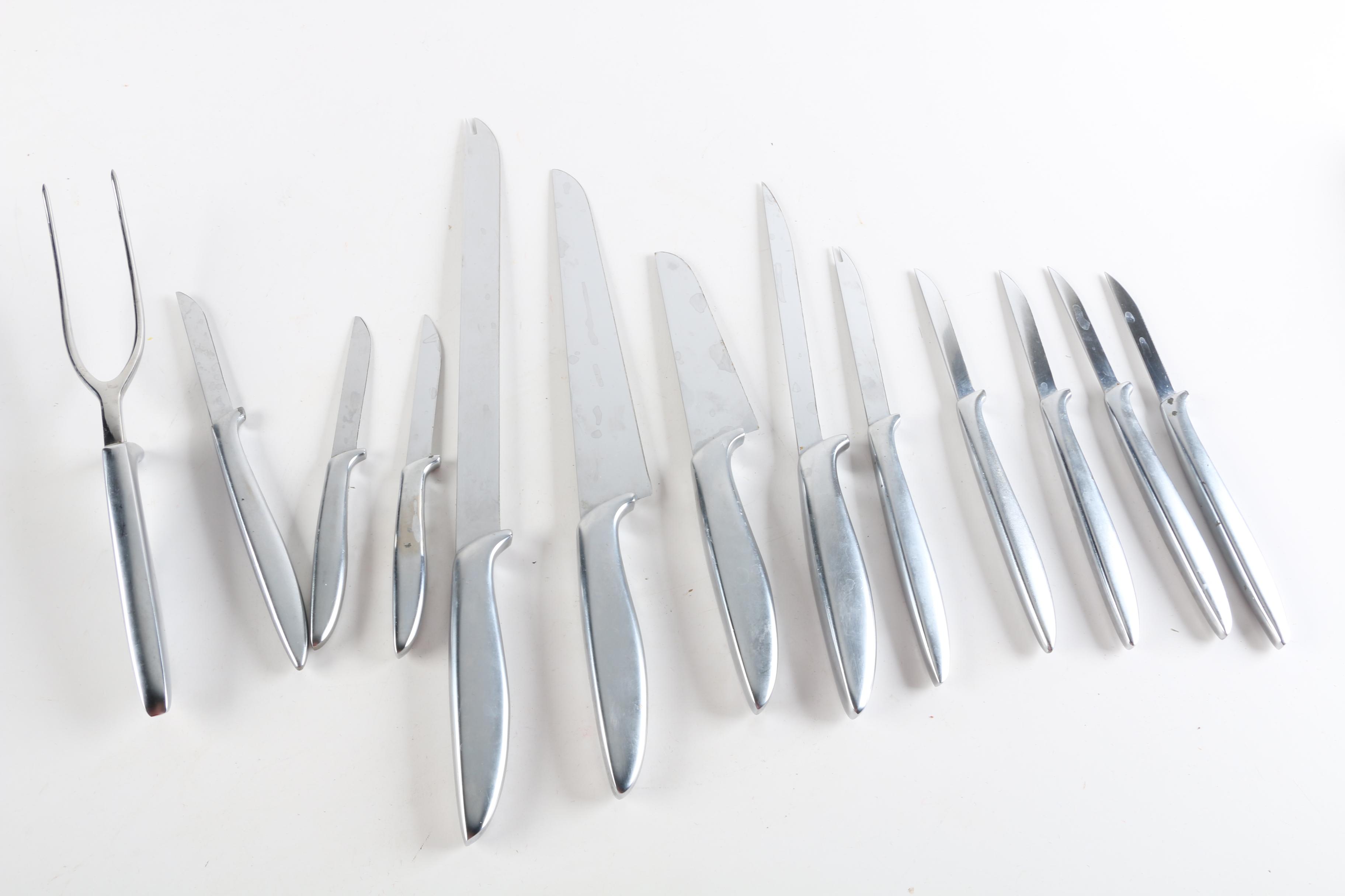 Vintage Gerber Knives and Gense Stainless Steel Tray