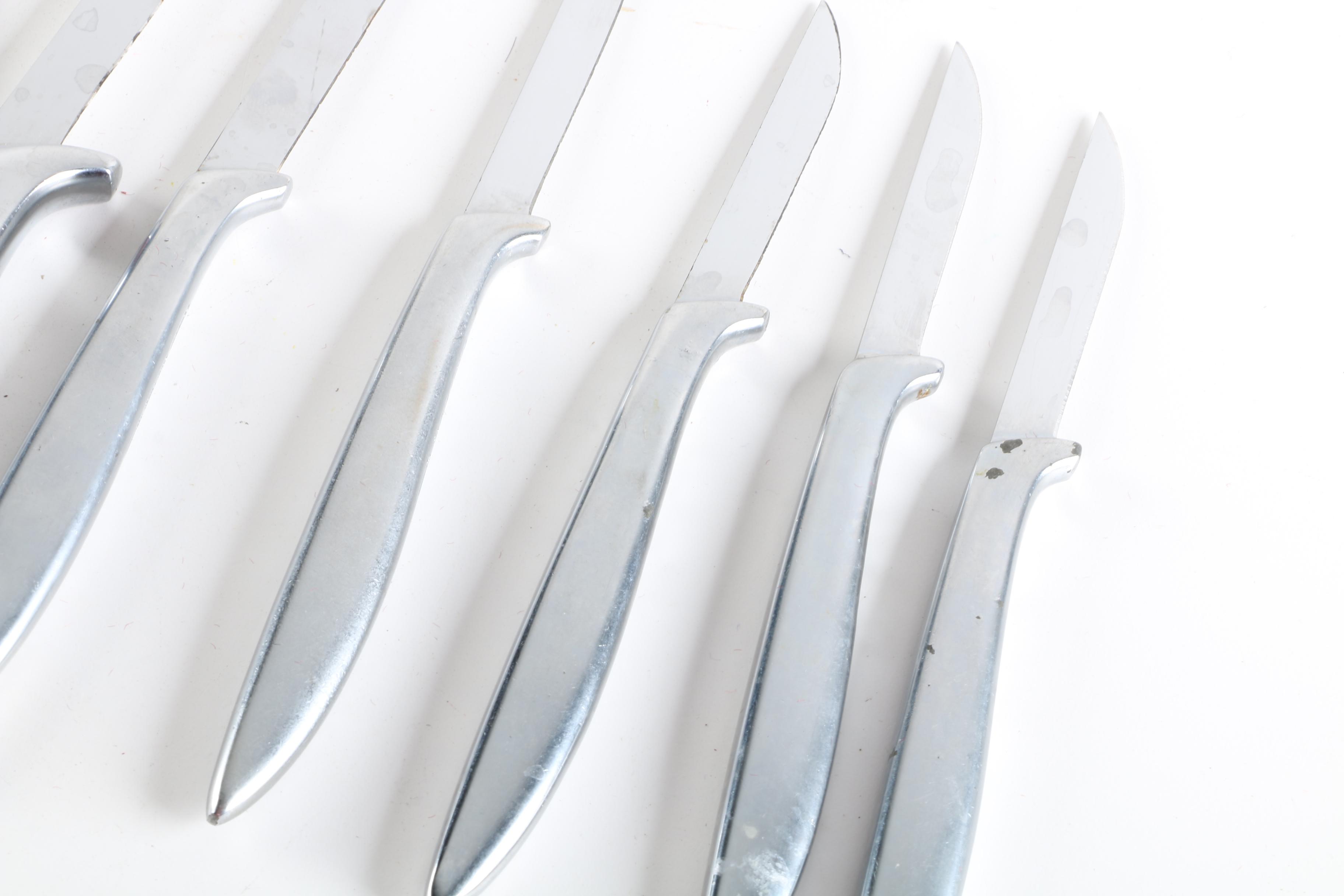 Vintage Gerber Knives and Gense Stainless Steel Tray