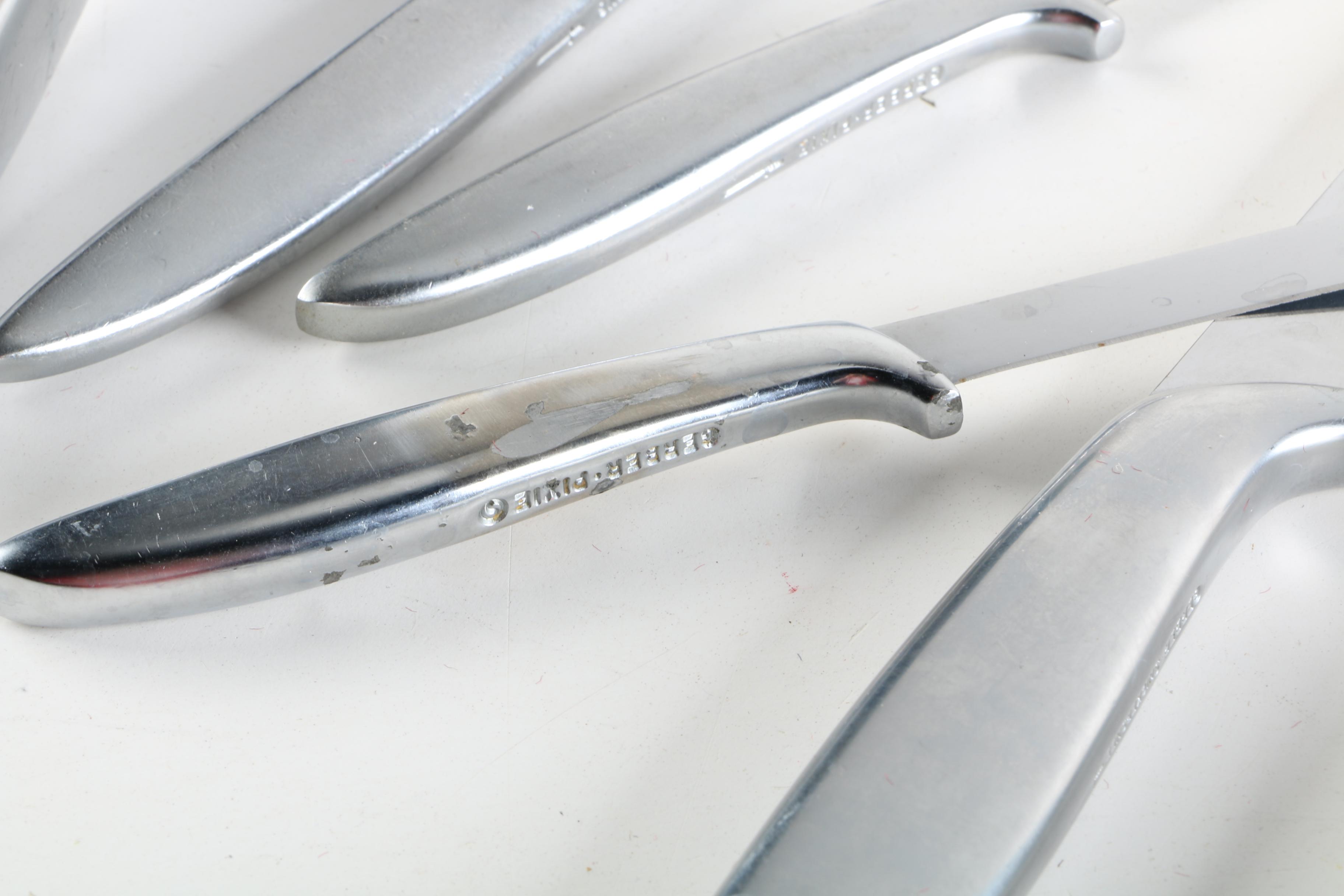 Vintage Gerber Knives and Gense Stainless Steel Tray