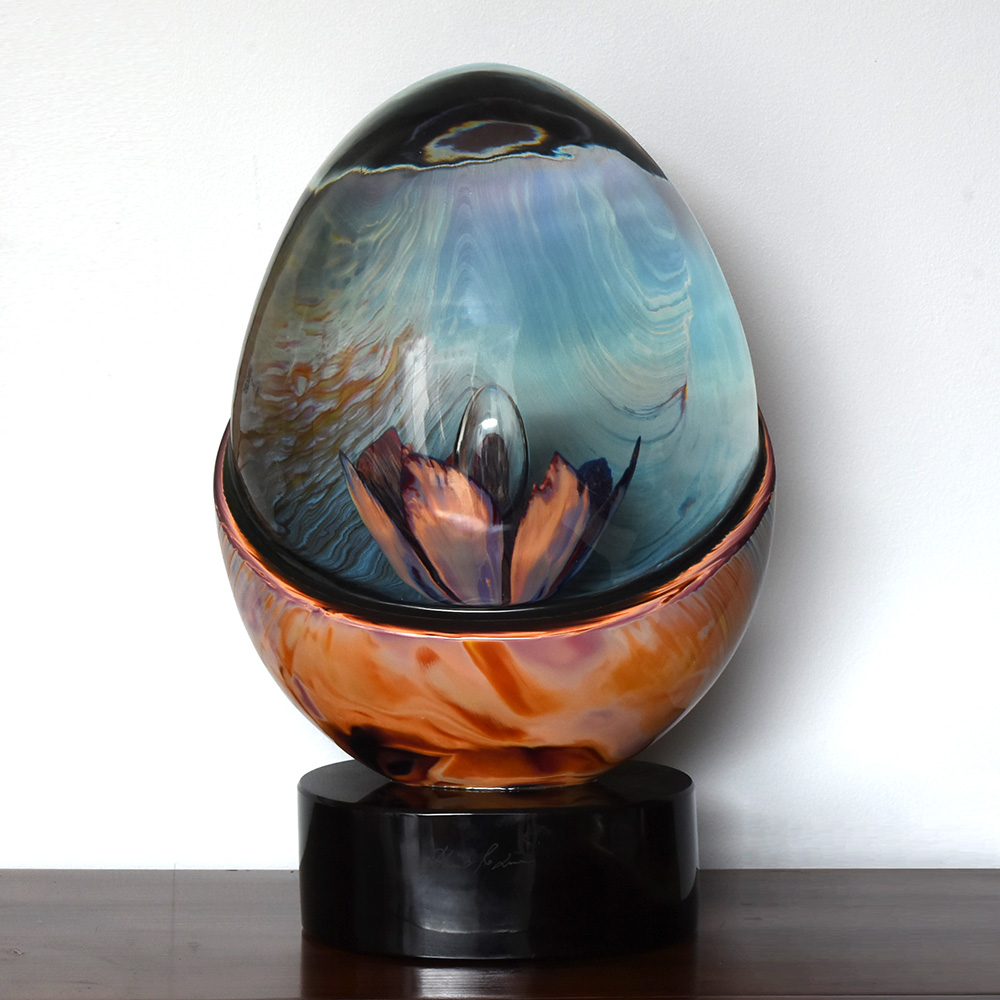 Dino Rosin Murano Art Glass Sculpture "New Life"
