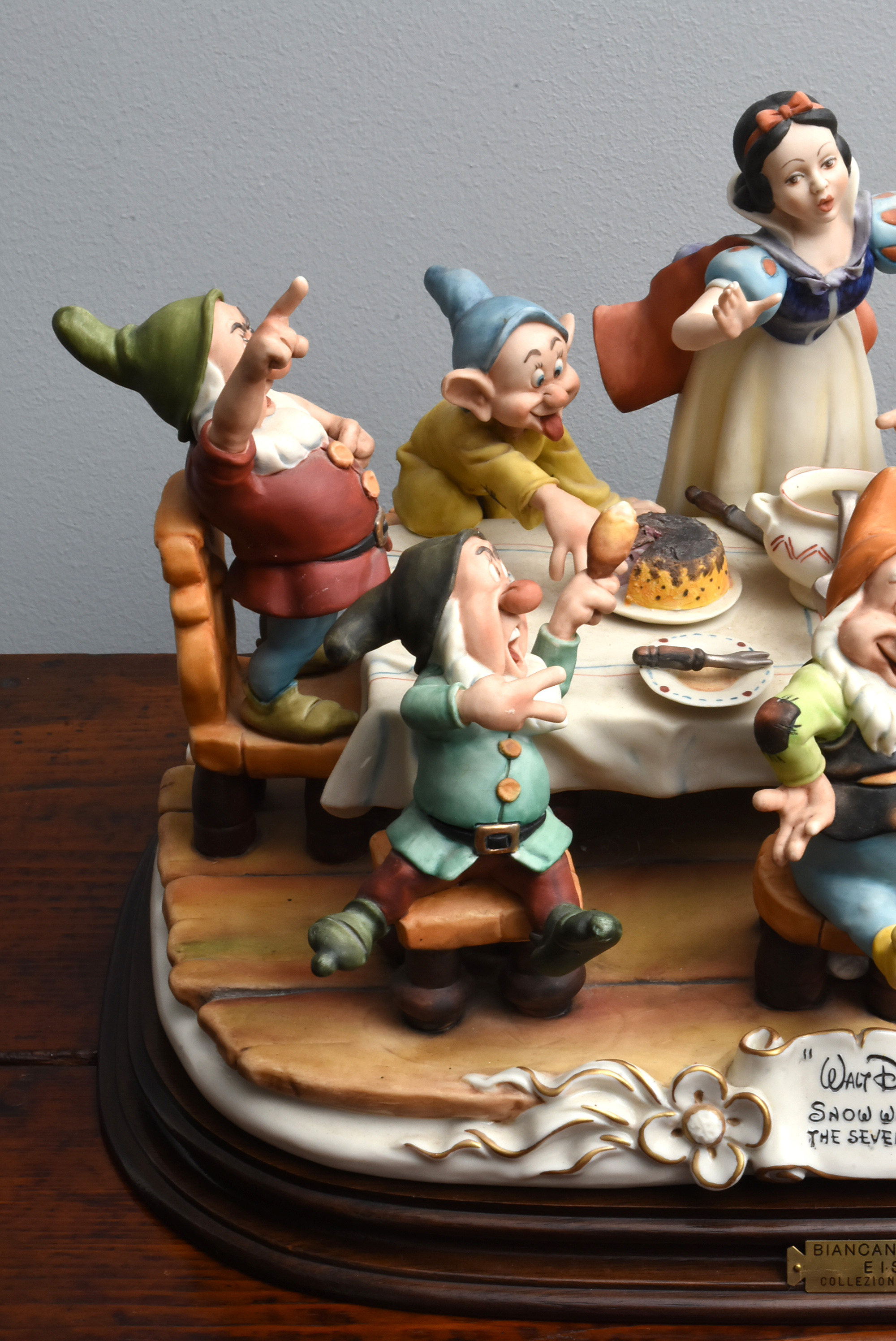 Enzo Anzenton Capodimonte Porcelain Snow White and the Seven Dwarves for Laurenz