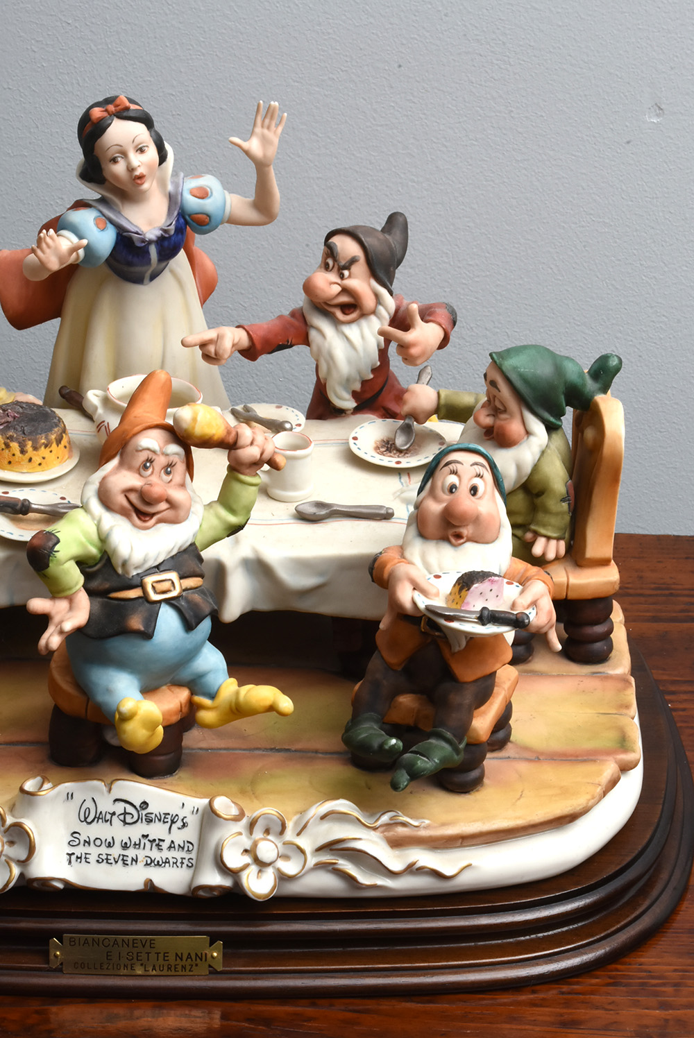 Enzo Anzenton Capodimonte Porcelain Snow White and the Seven Dwarves for Laurenz