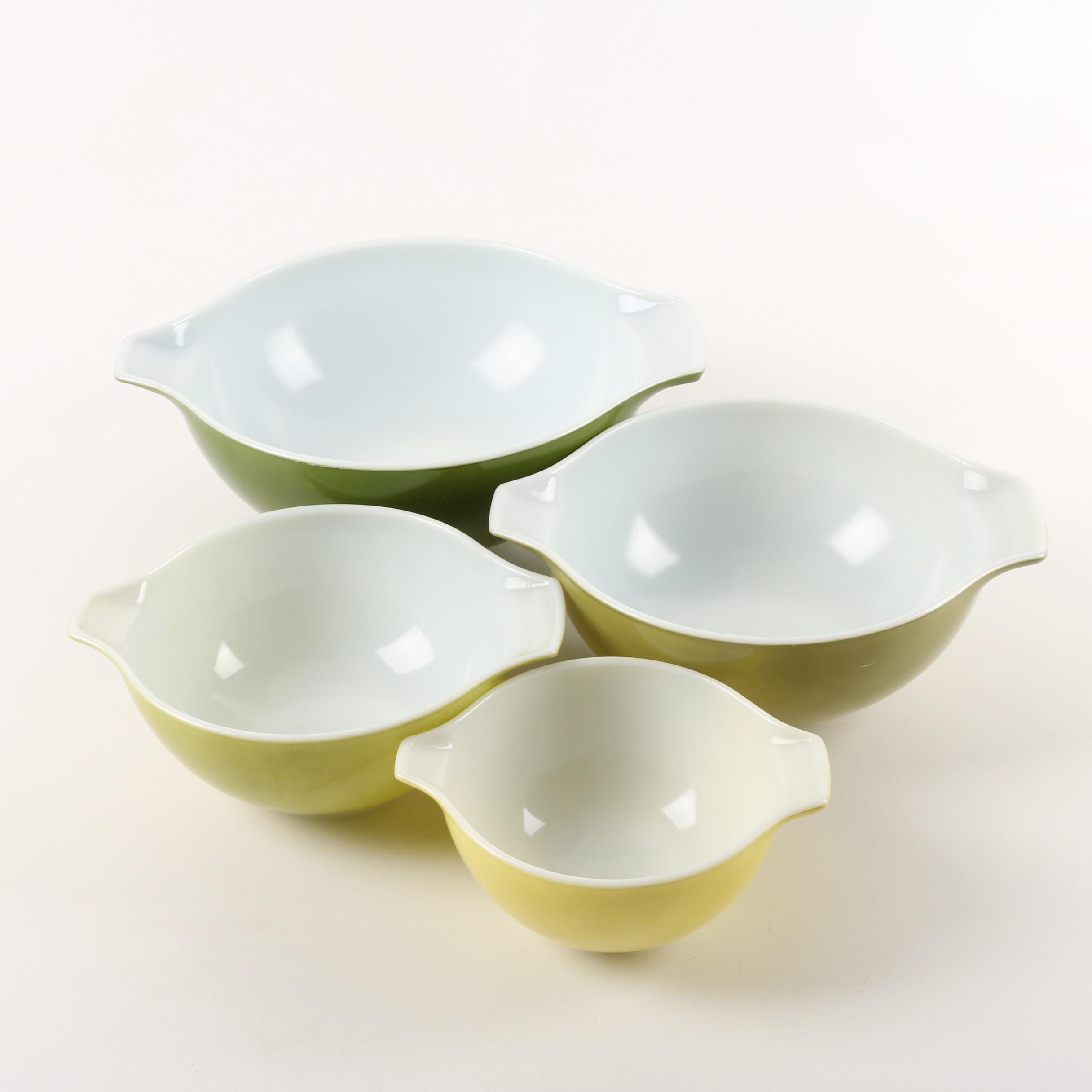 Vintage Pyrex "Verde" Cinderella Bowls c. 1960s