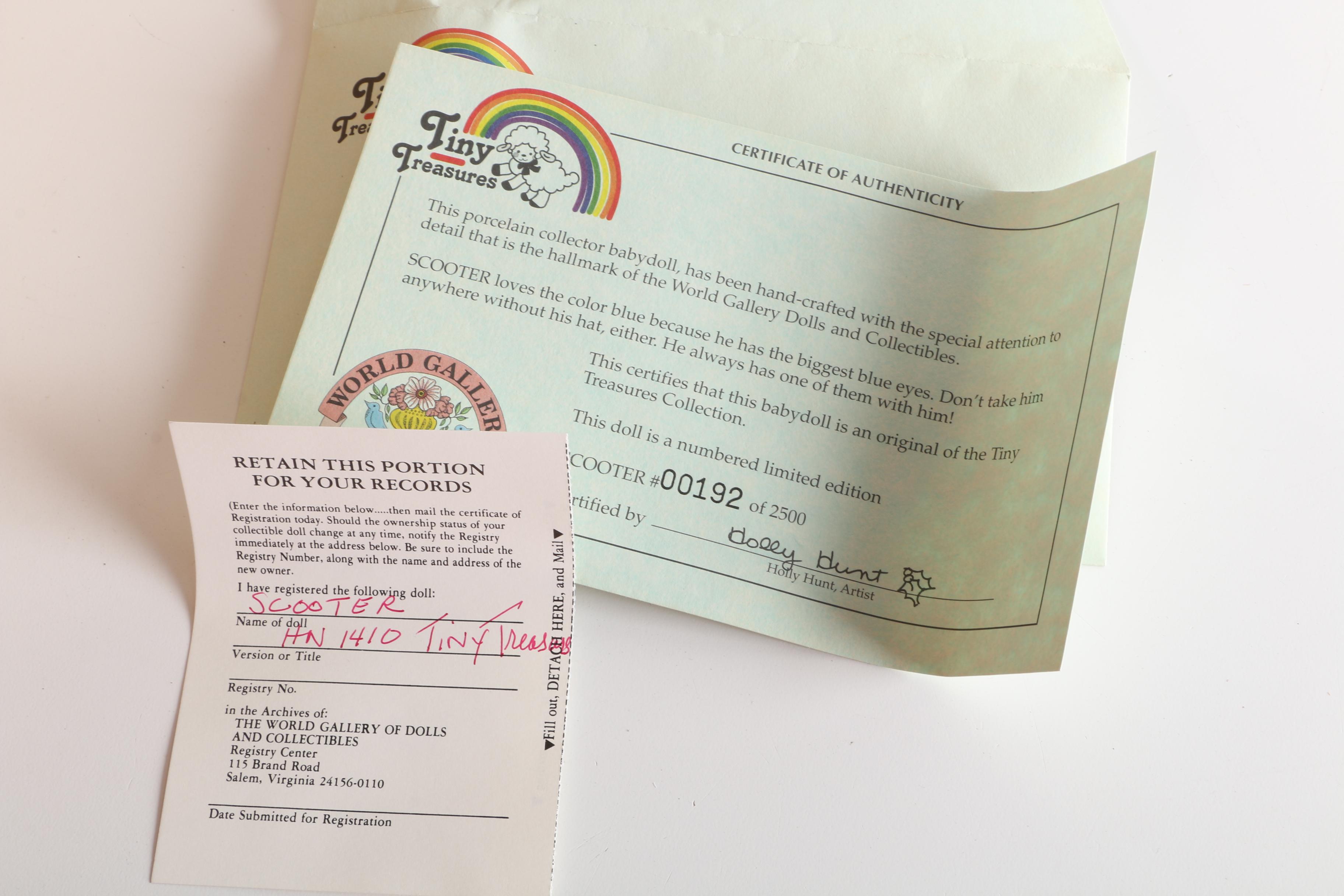 World Gallery "Tiny Treasures Collection" Porcelain Baby Dolls