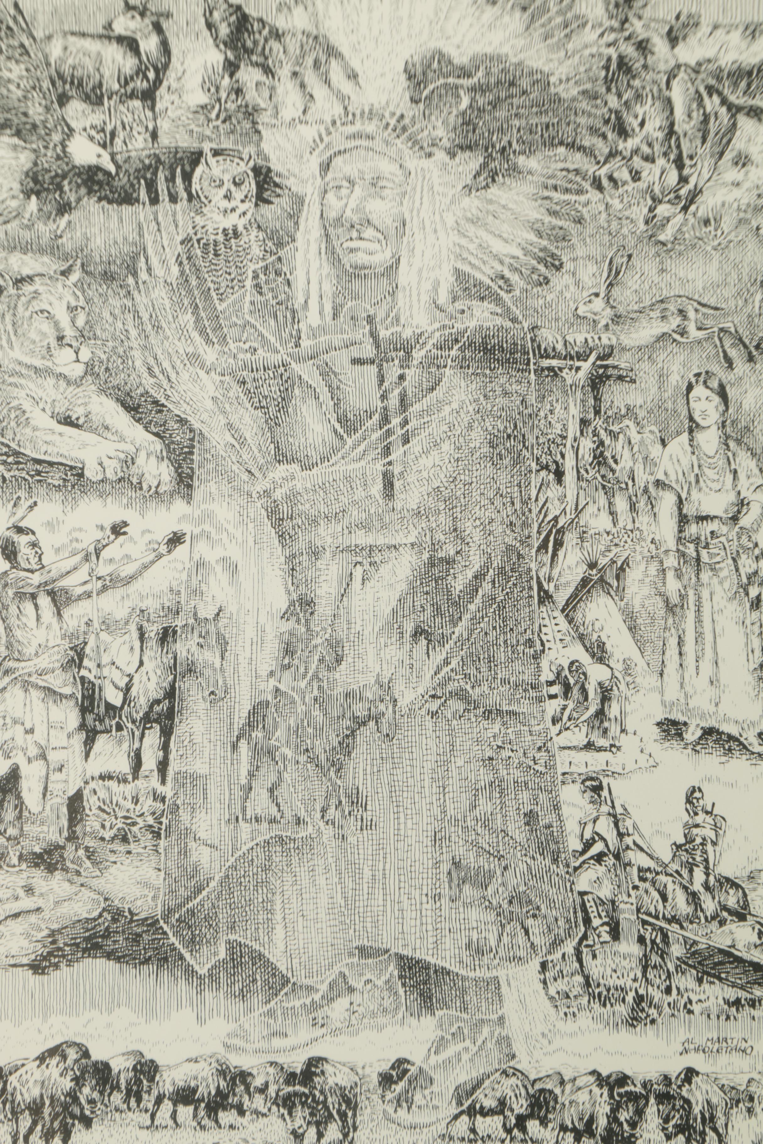 Jack Glover Limited Edition Lithograph on Paper "God is an Indian"