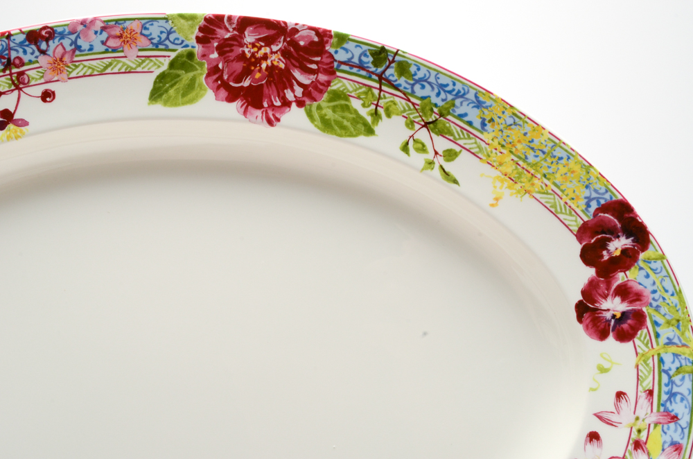 French Gien "Millefleurs" Ceramic Serveware