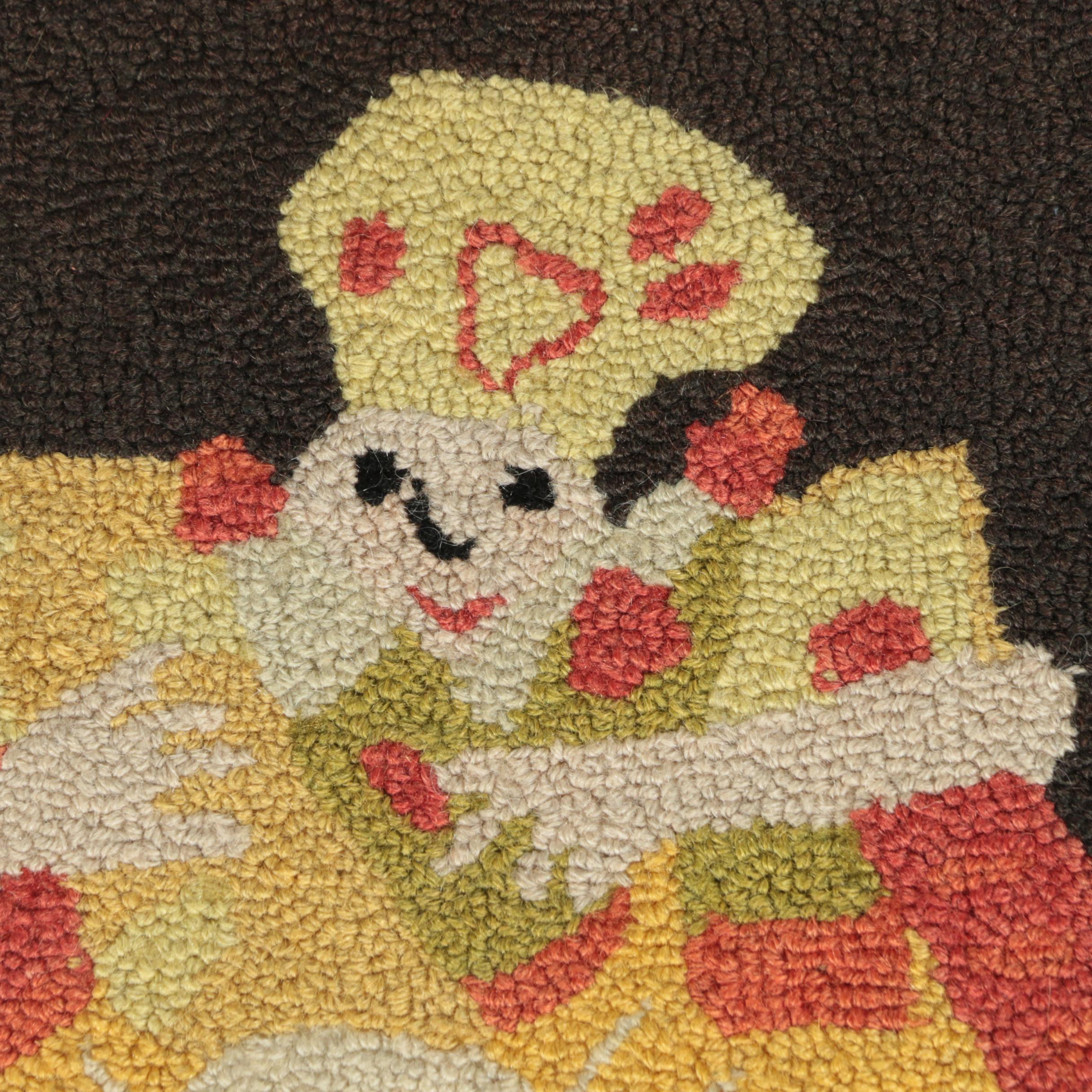 Hooked Pictorial French Advertising Poster Themed Wool Carpet Runner