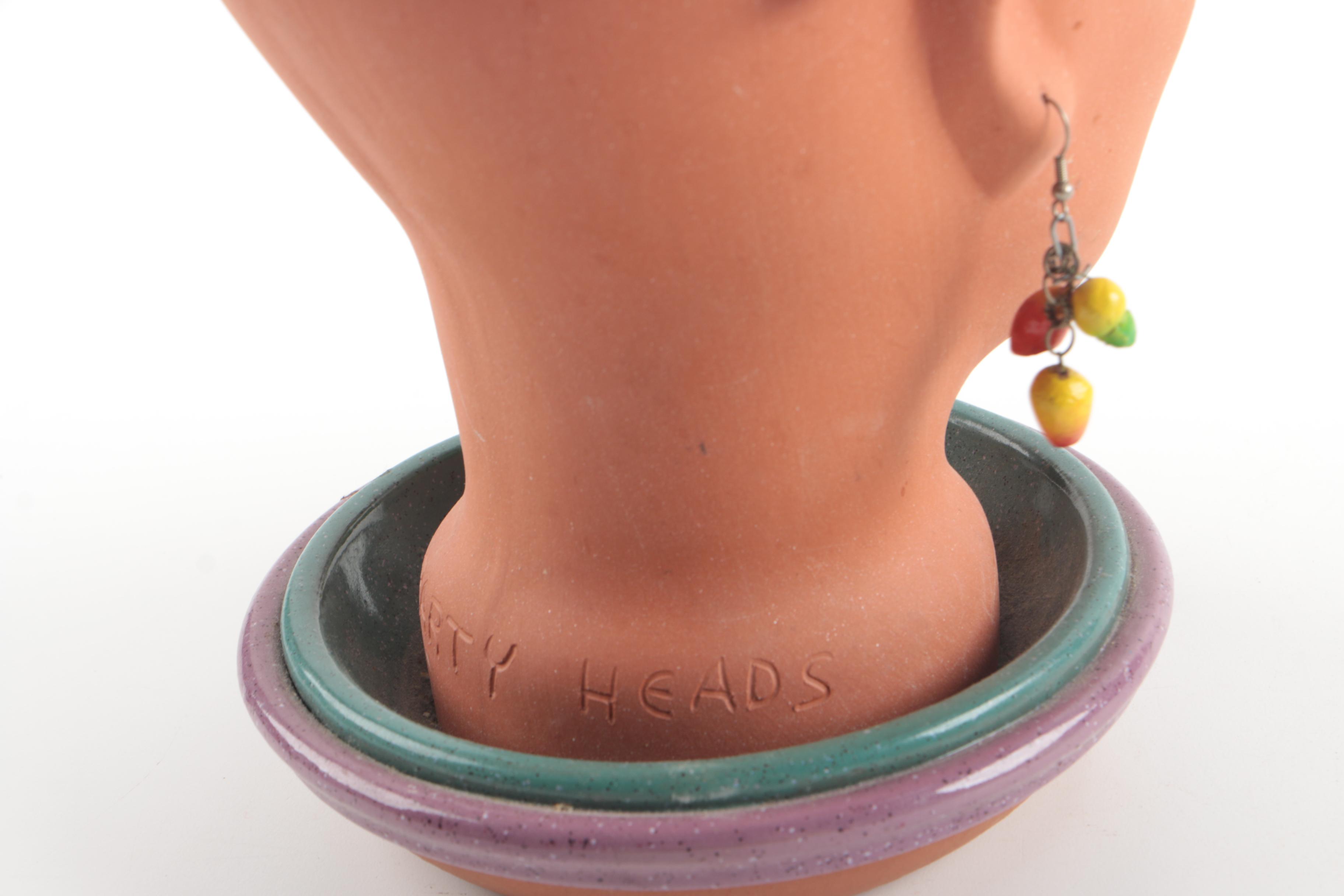 Tito "Party Heads" Ceramic Serving Dish with DeRoma Terracotta Platter