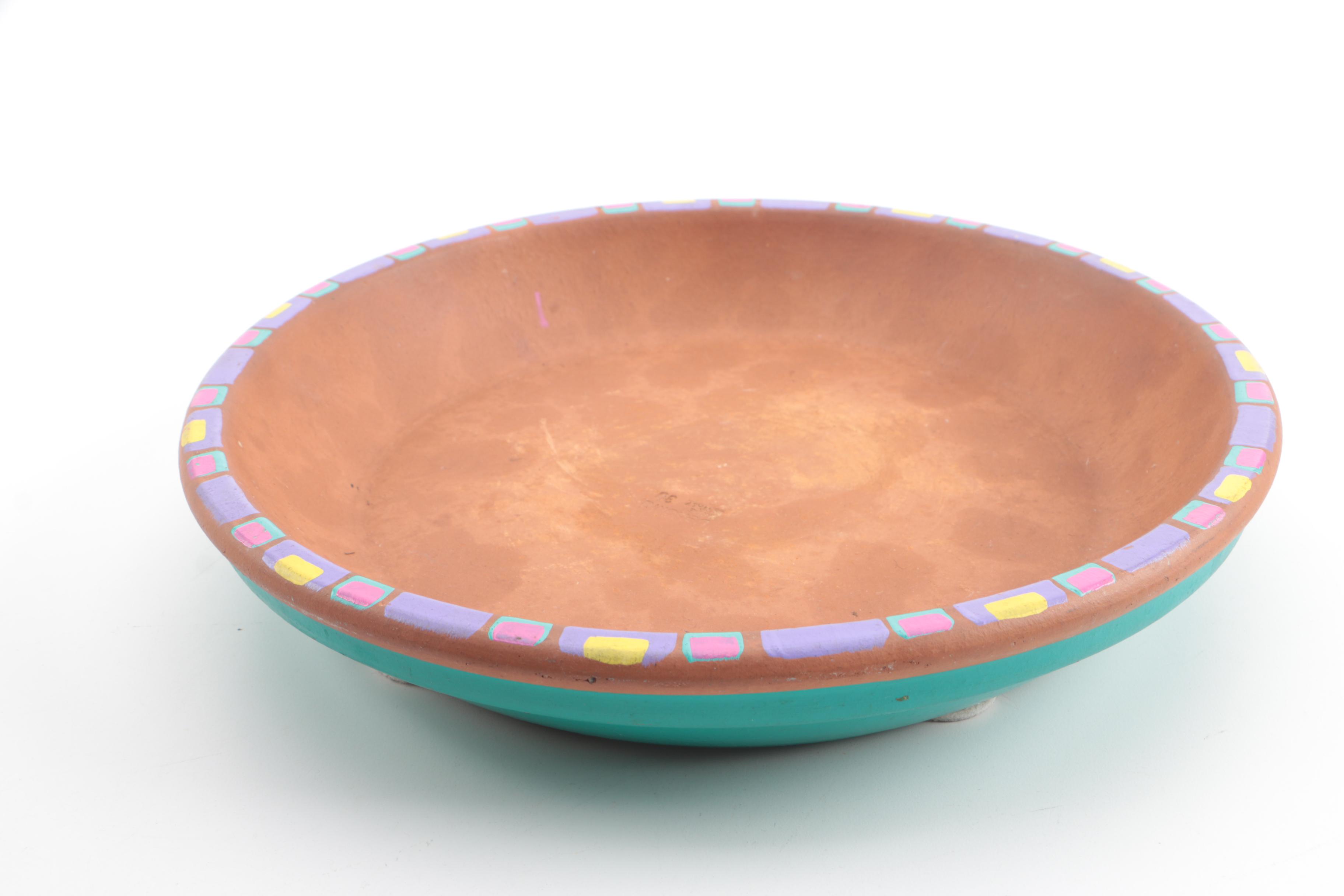 Tito "Party Heads" Ceramic Serving Dish with DeRoma Terracotta Platter