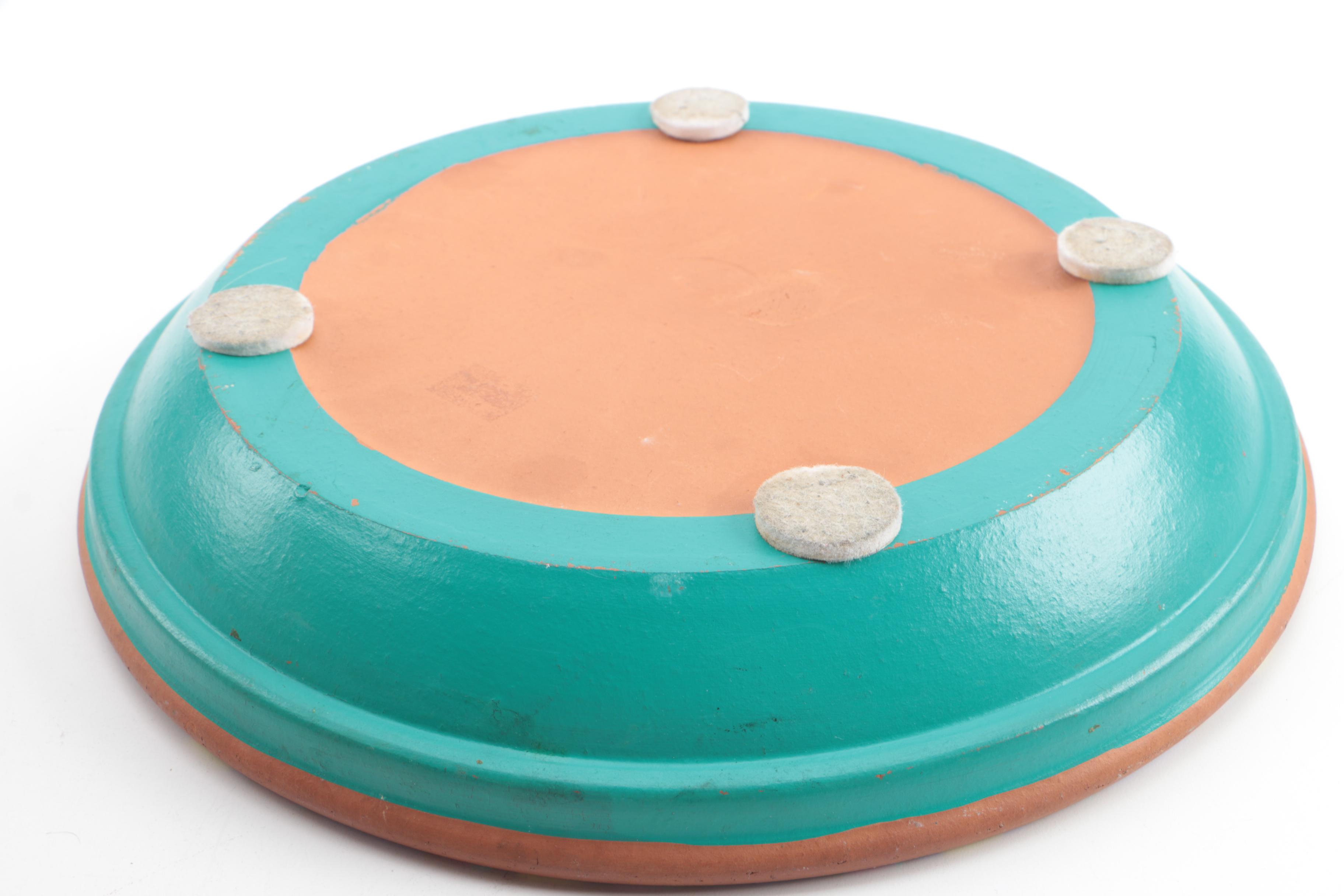 Tito "Party Heads" Ceramic Serving Dish with DeRoma Terracotta Platter