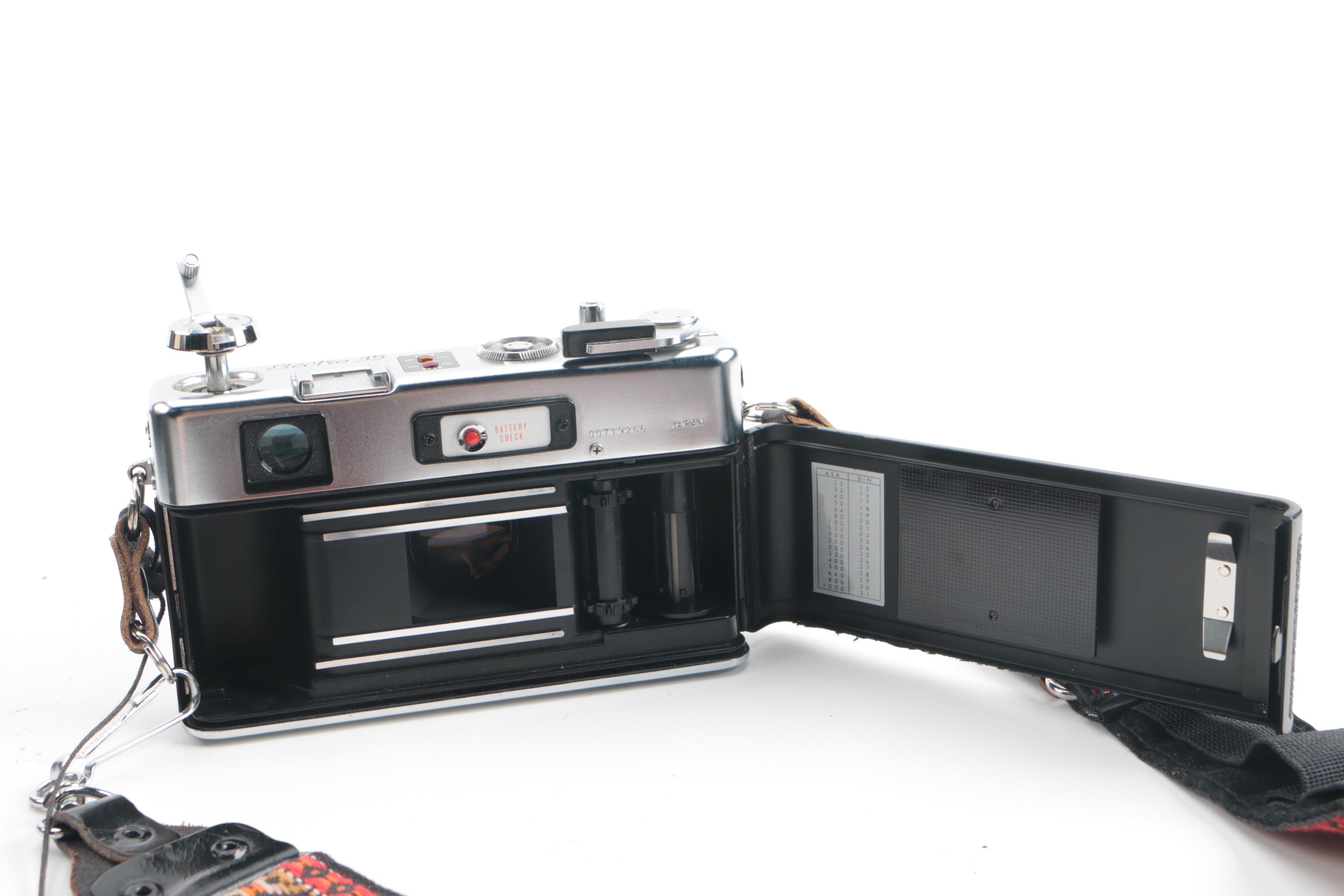 Vintage Yashica Electro 35 and FX-D Quartz Cameras with Cases and Accessories