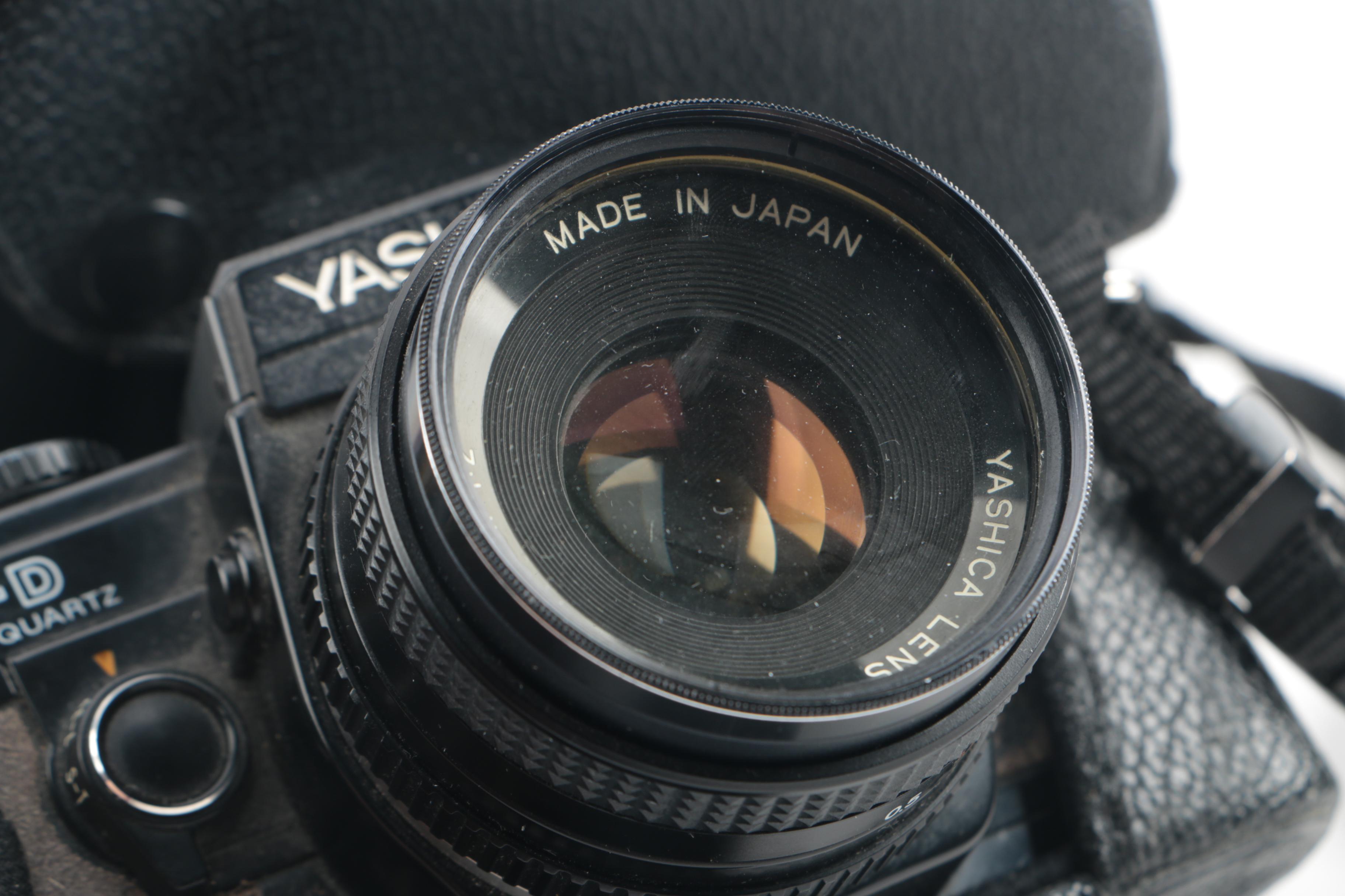 Vintage Yashica Electro 35 and FX-D Quartz Cameras with Cases and Accessories