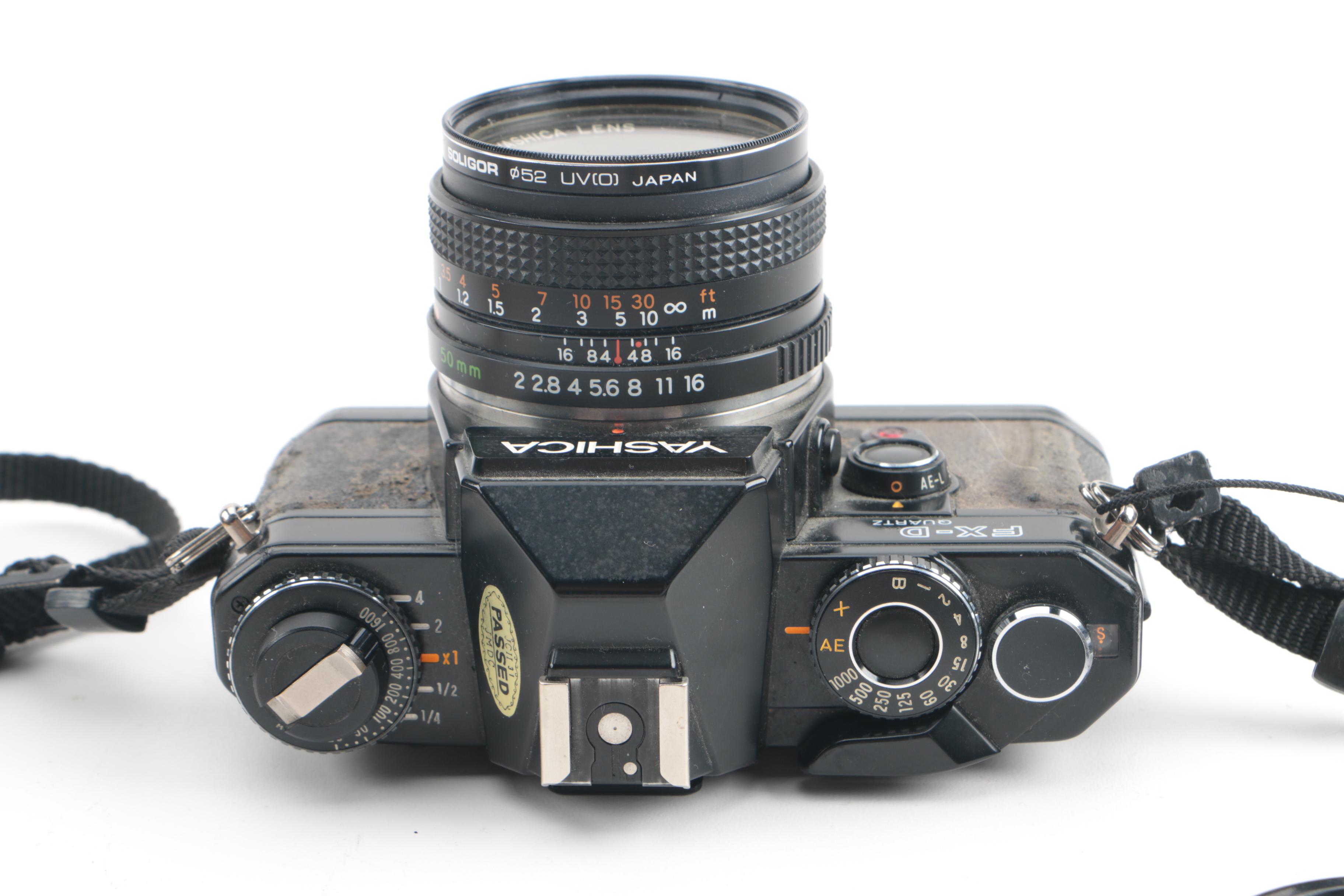 Vintage Yashica Electro 35 and FX-D Quartz Cameras with Cases and Accessories