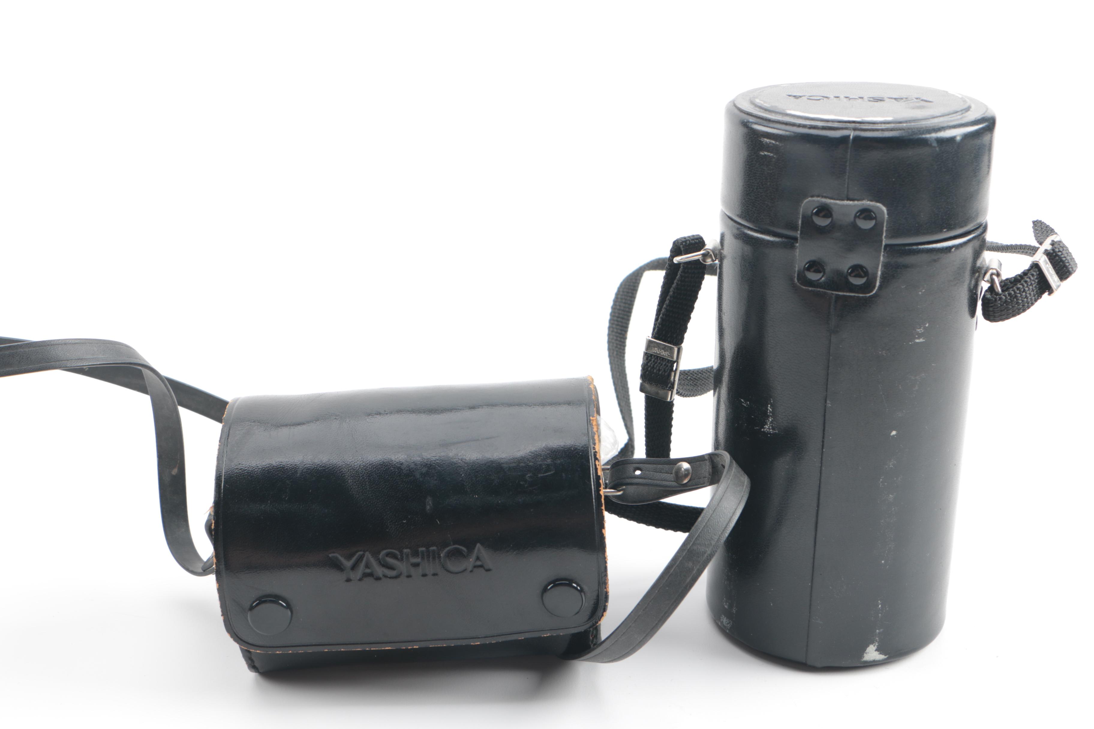 Vintage Yashica Electro 35 and FX-D Quartz Cameras with Cases and Accessories