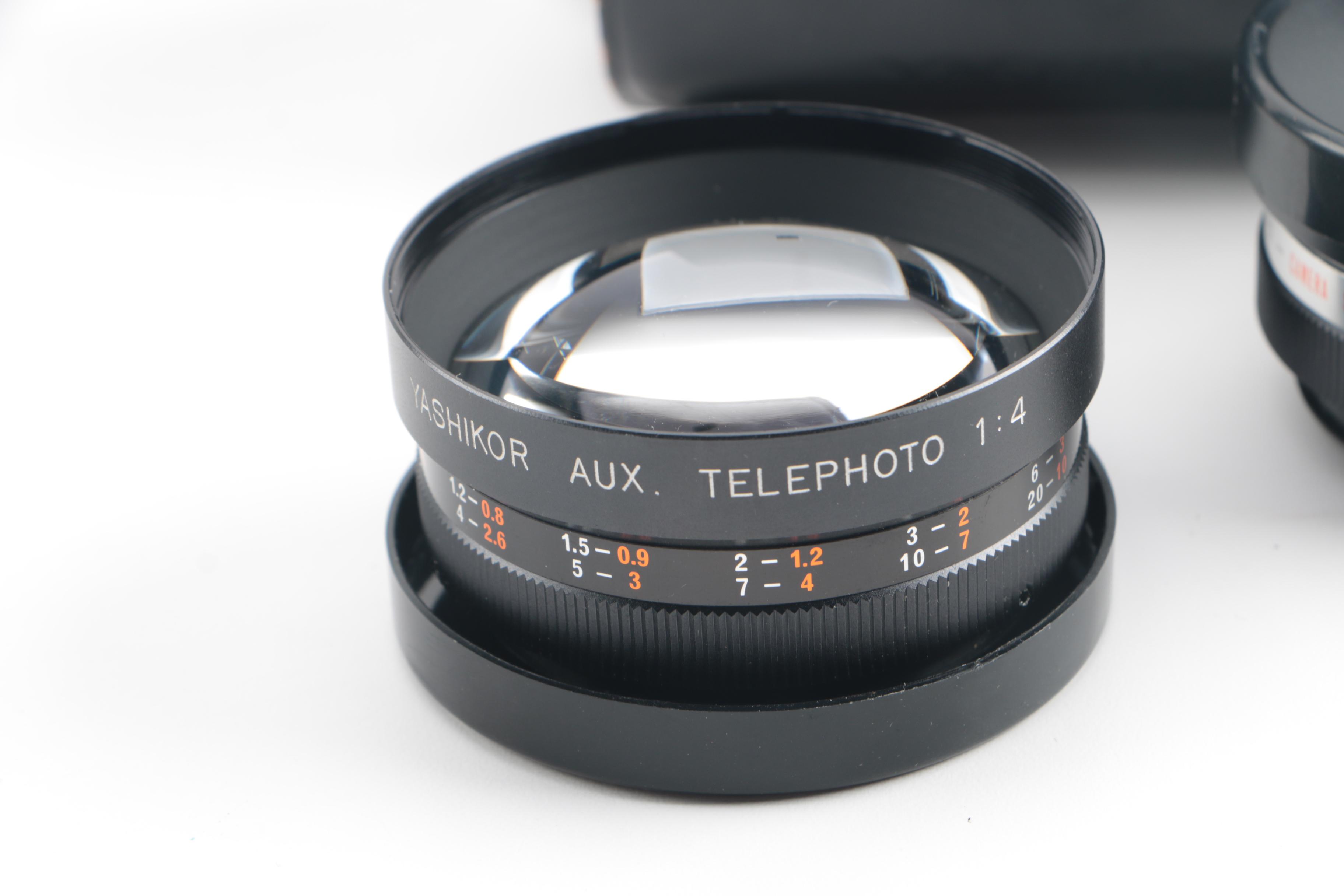 Vintage Yashica Electro 35 and FX-D Quartz Cameras with Cases and Accessories