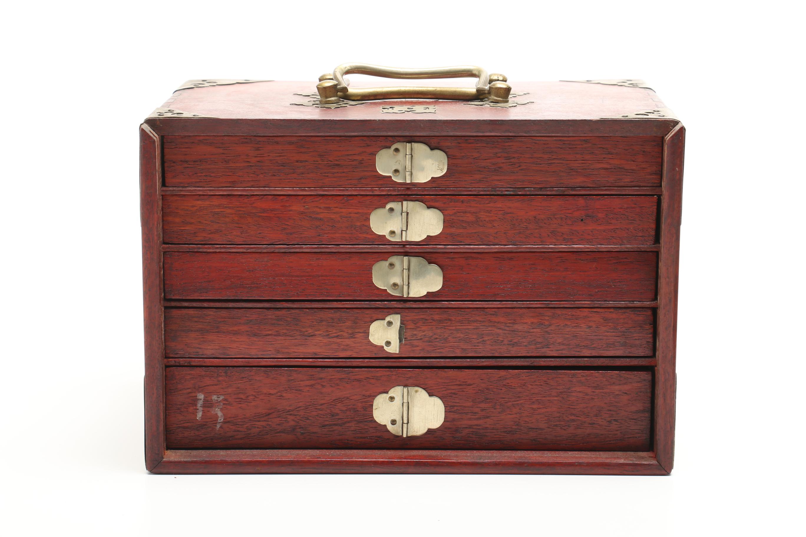 Mahjong Tile Box with Tiles