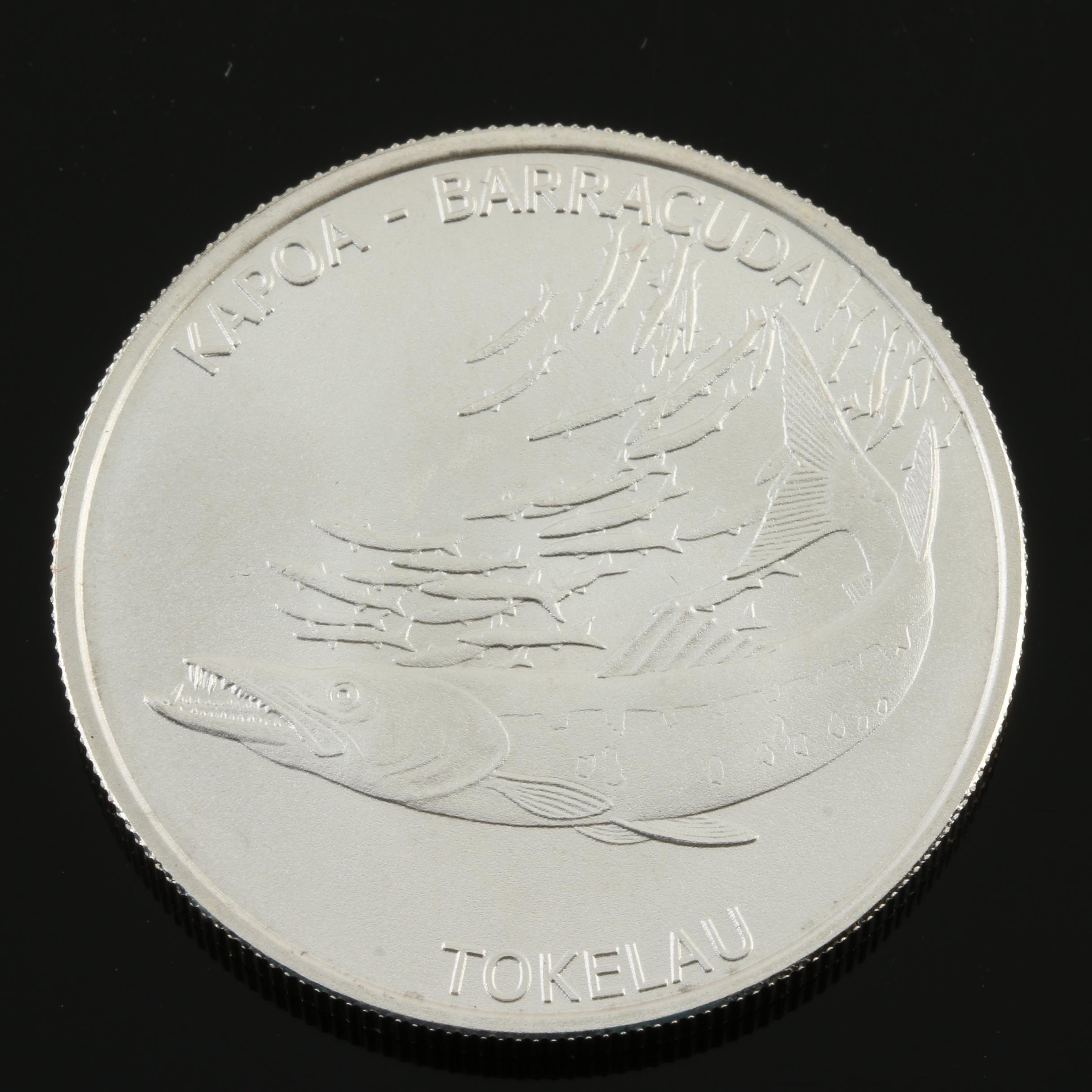 2017 Tokelau $5 Barracuda One-Ounce Silver Coin