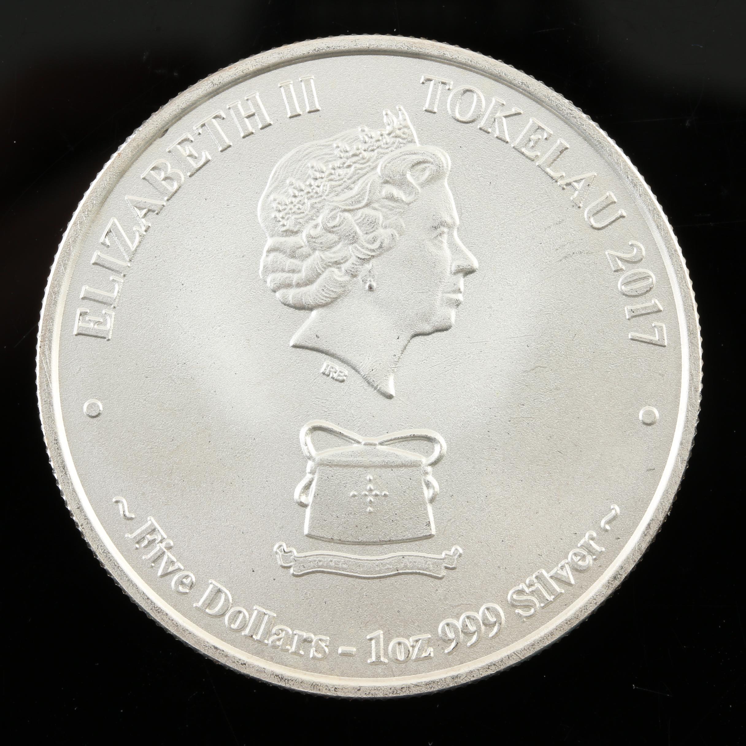 2017 Tokelau $5 Barracuda One-Ounce Silver Coin