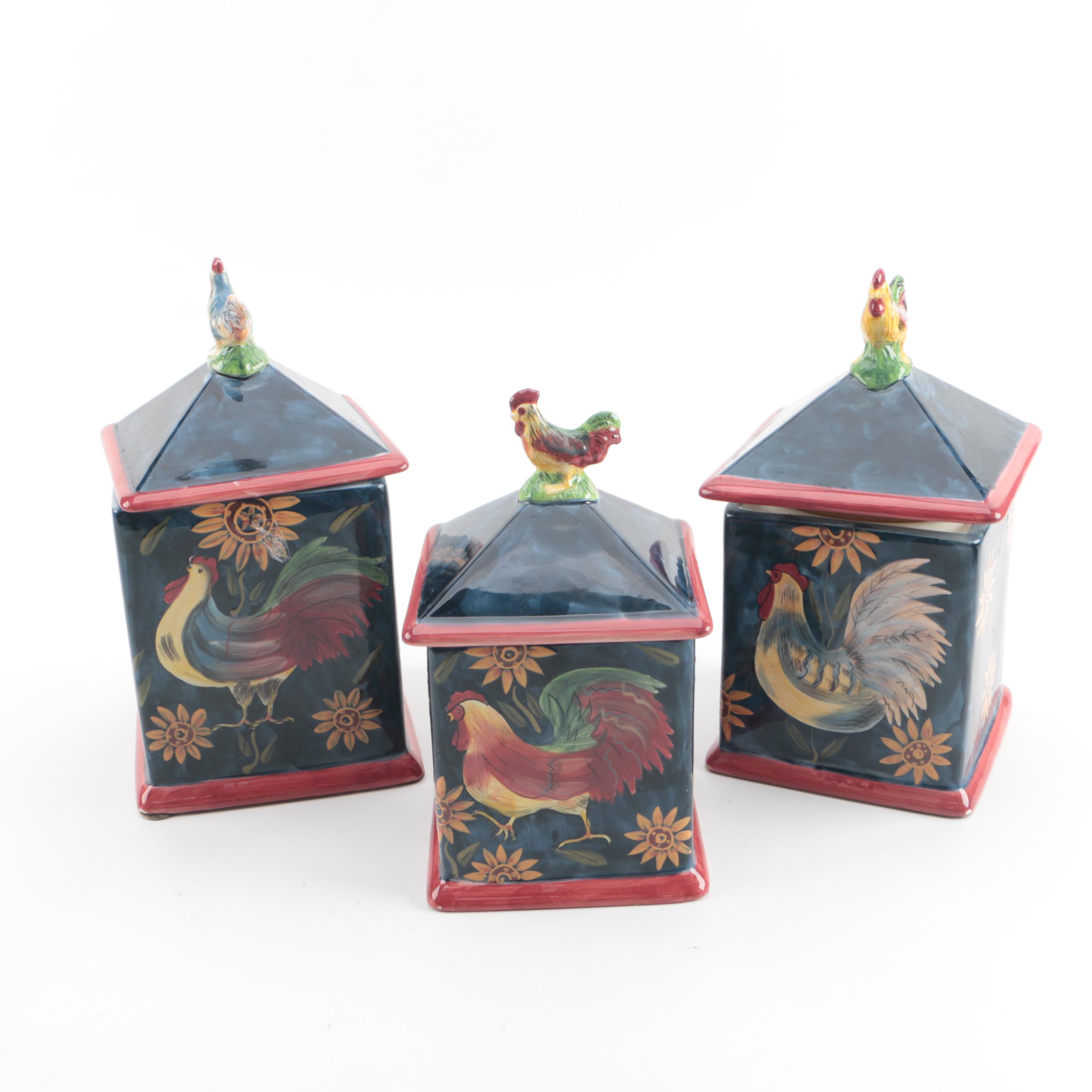 Susan Winget for Certified International "Sunrise" Ceramic Canisters