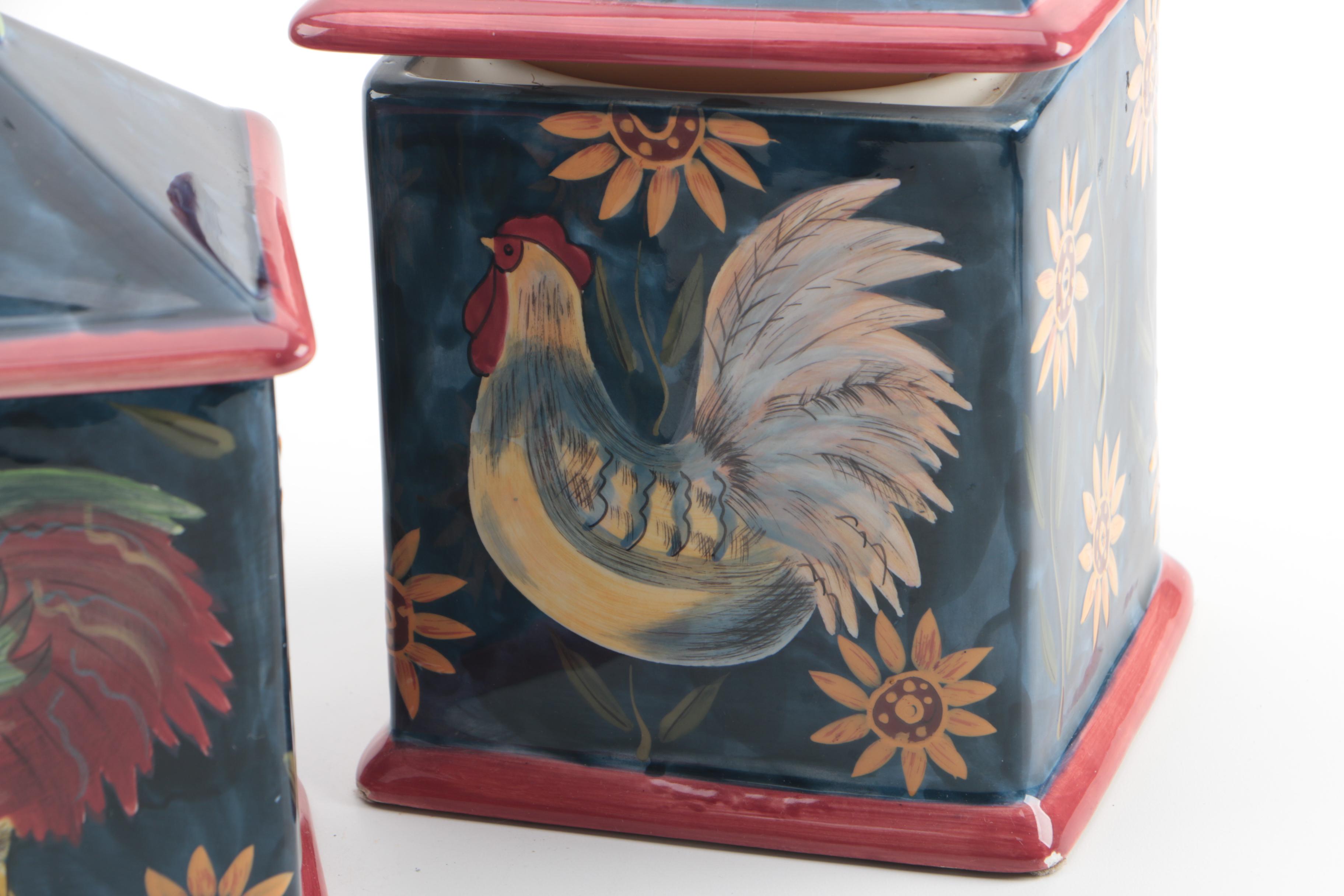 Susan Winget for Certified International "Sunrise" Ceramic Canisters