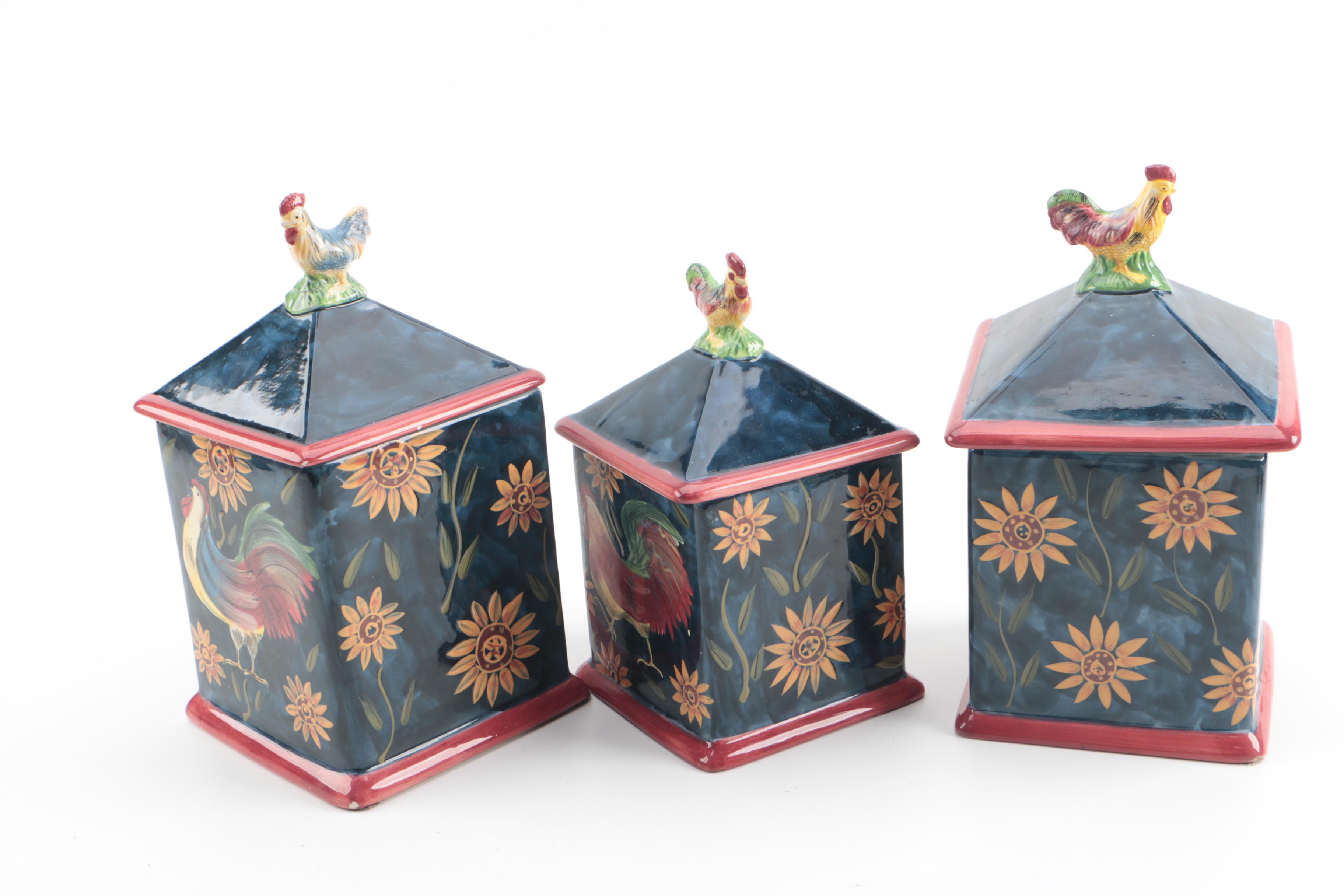 Susan Winget for Certified International "Sunrise" Ceramic Canisters