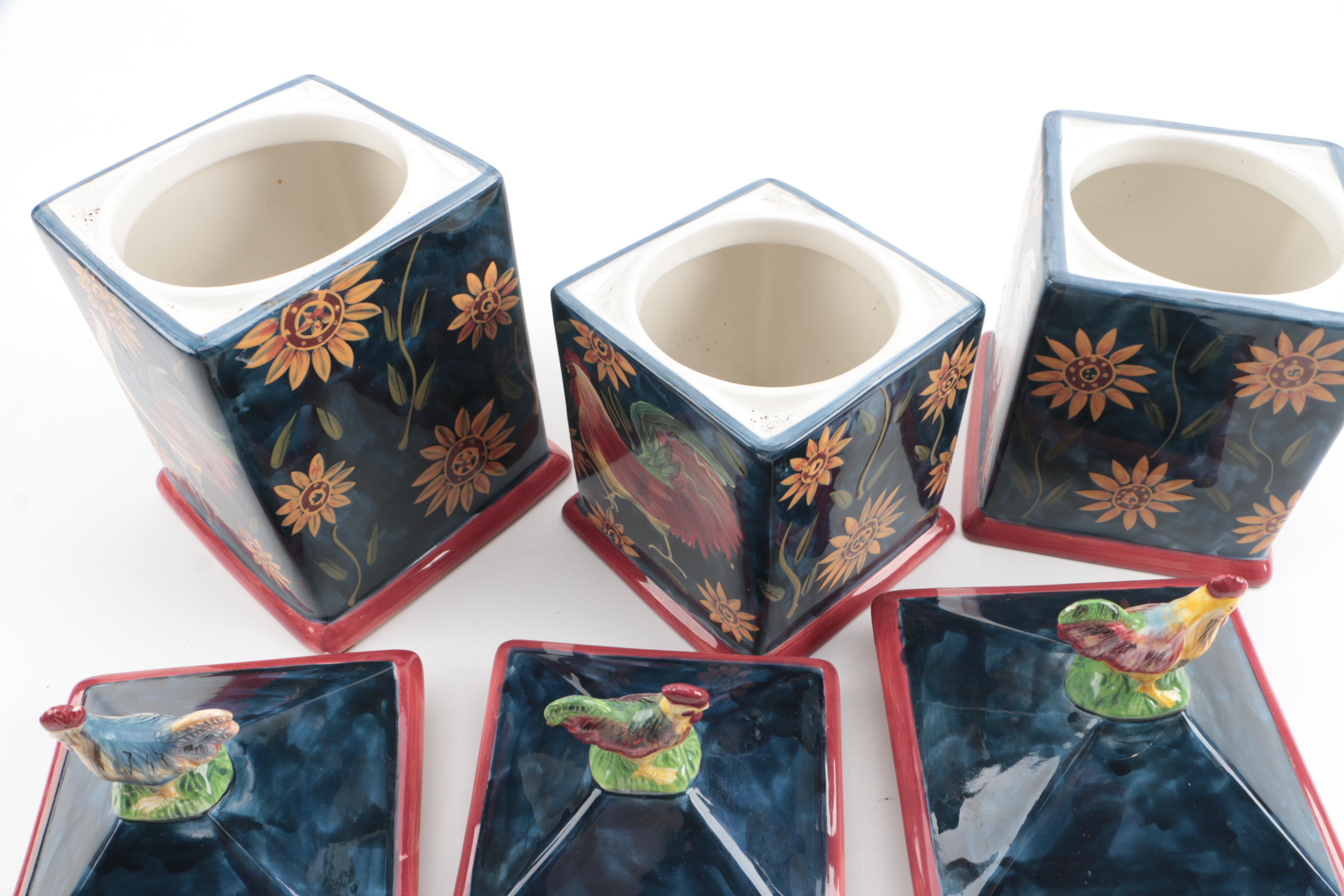 Susan Winget for Certified International "Sunrise" Ceramic Canisters