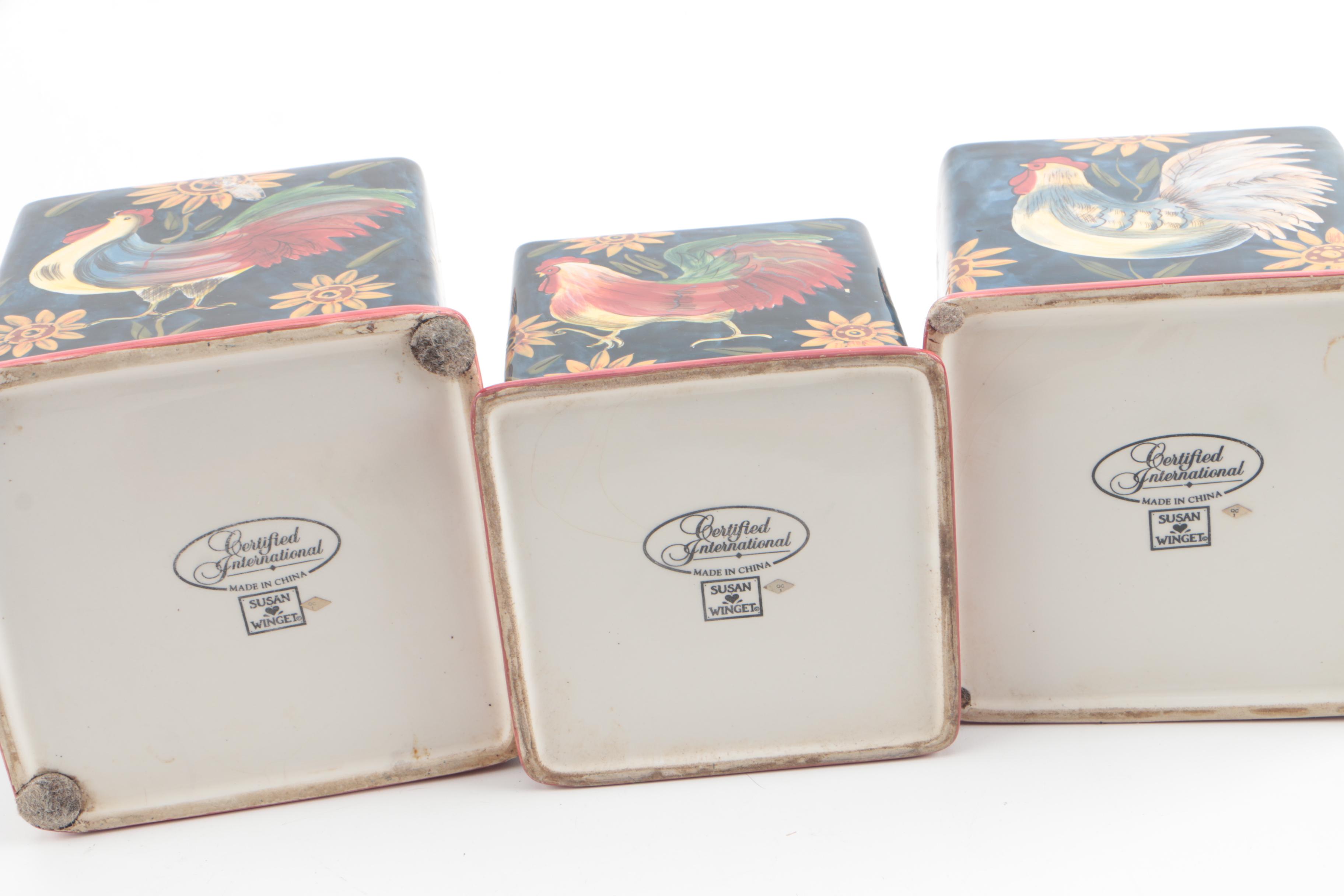 Susan Winget for Certified International "Sunrise" Ceramic Canisters