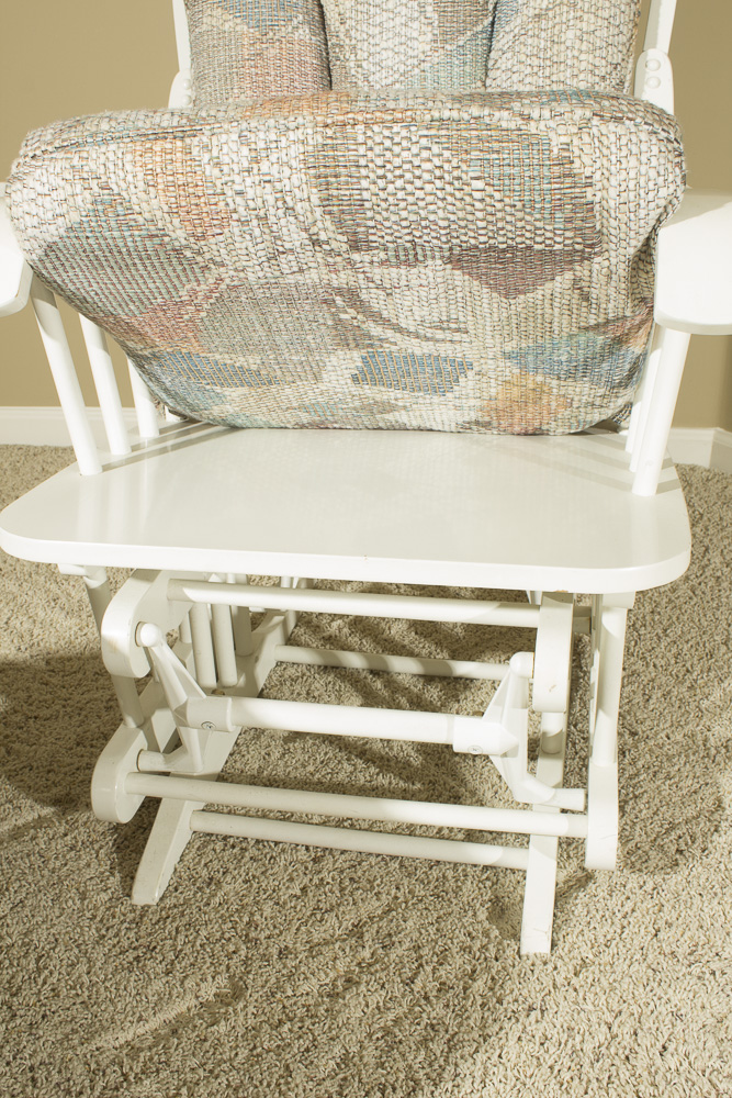 White Painted Wooden Glider with Ottoman by Robinson Furniture