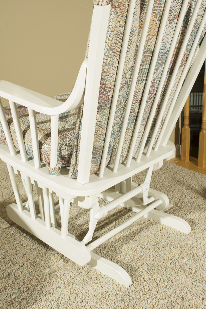 White Painted Wooden Glider with Ottoman by Robinson Furniture