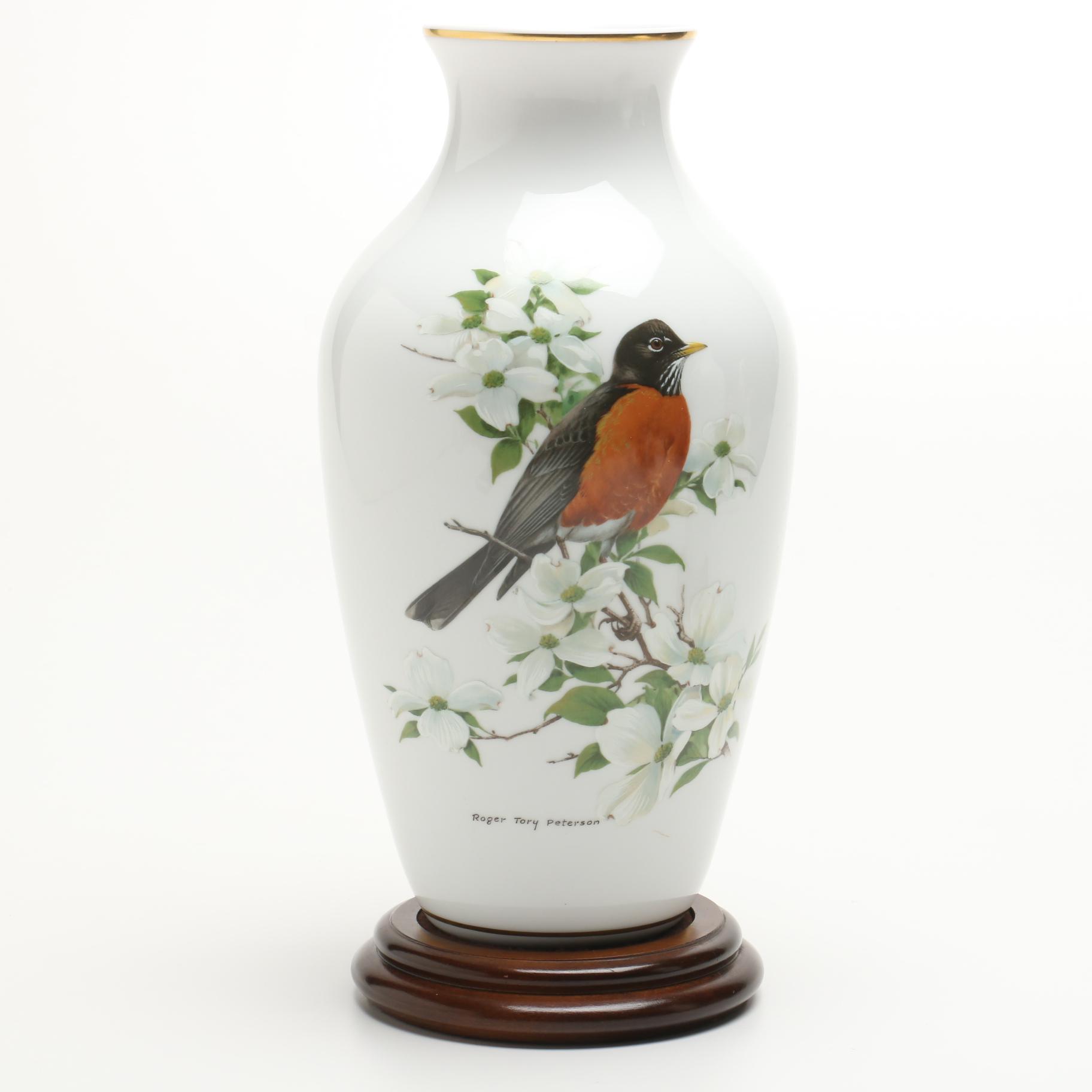 Roger Tory Perterson Hand Painted Porcelain Vases for The Danbury Mint