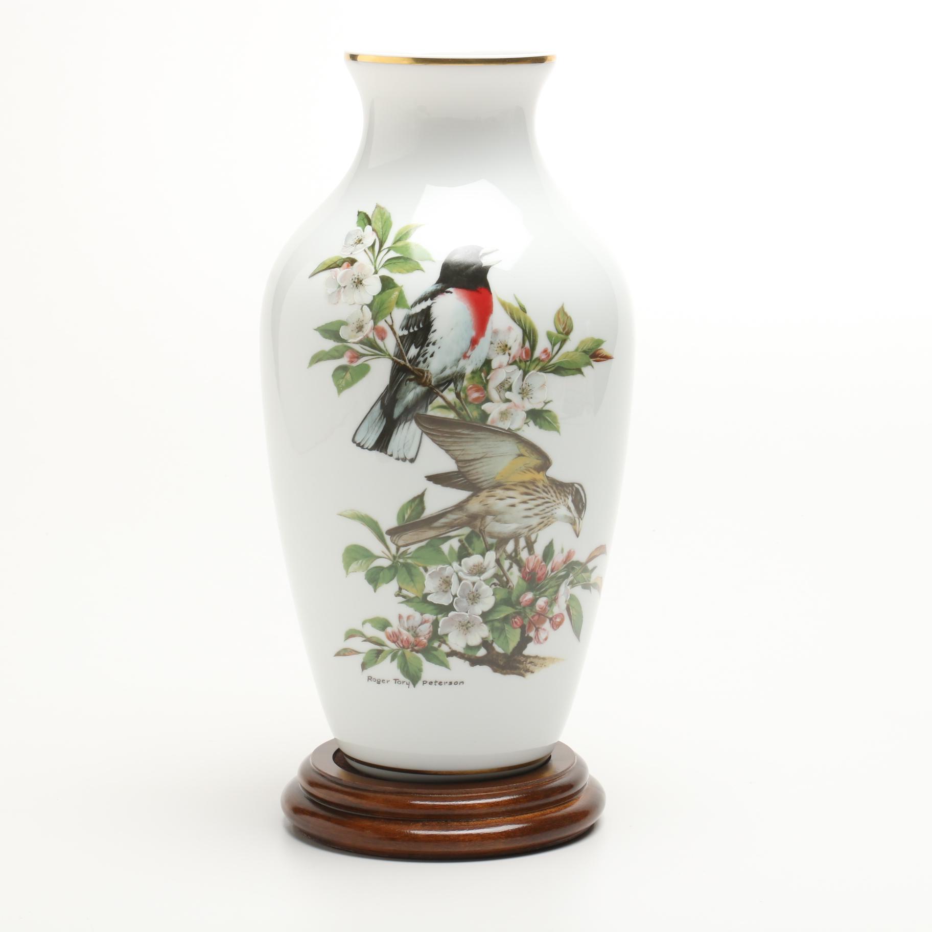 Roger Tory Perterson Hand Painted Porcelain Vases for The Danbury Mint