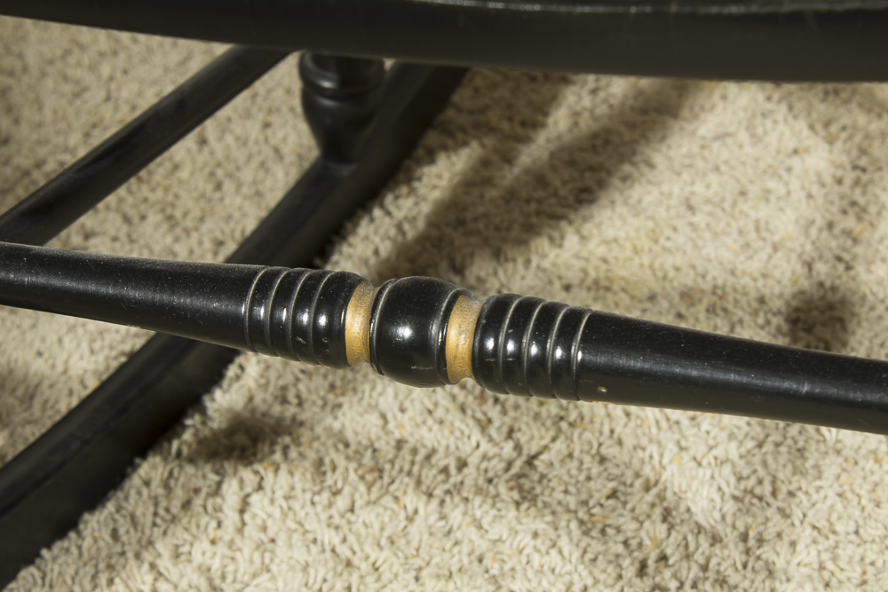 Vintage Black Painted Rocking Chair with The University of Chicago Crest