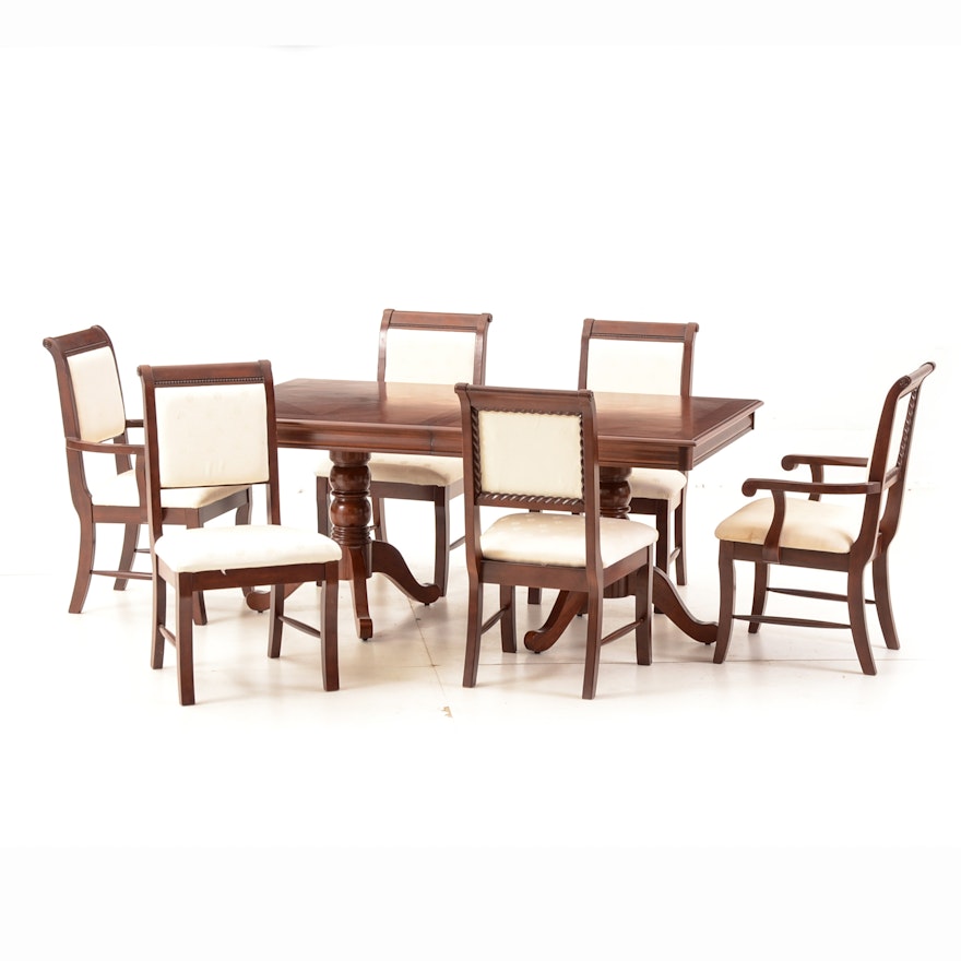 Mahogany Finished Dining Table and Six Chairs