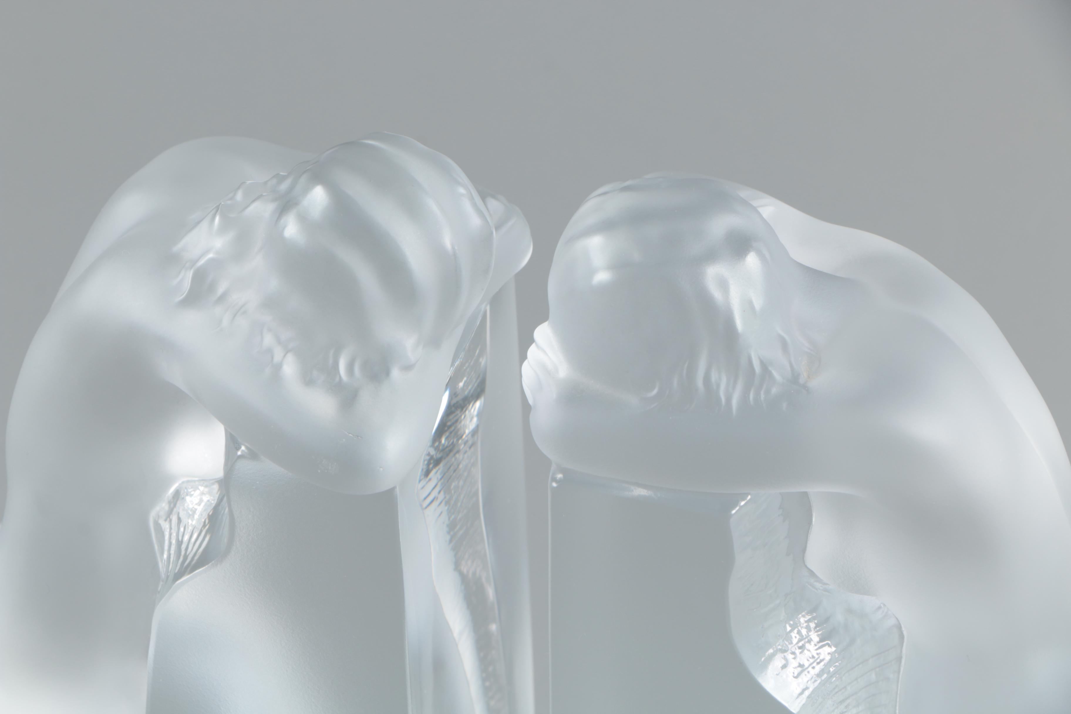 Lalique "Reverie" Crystal Bookends