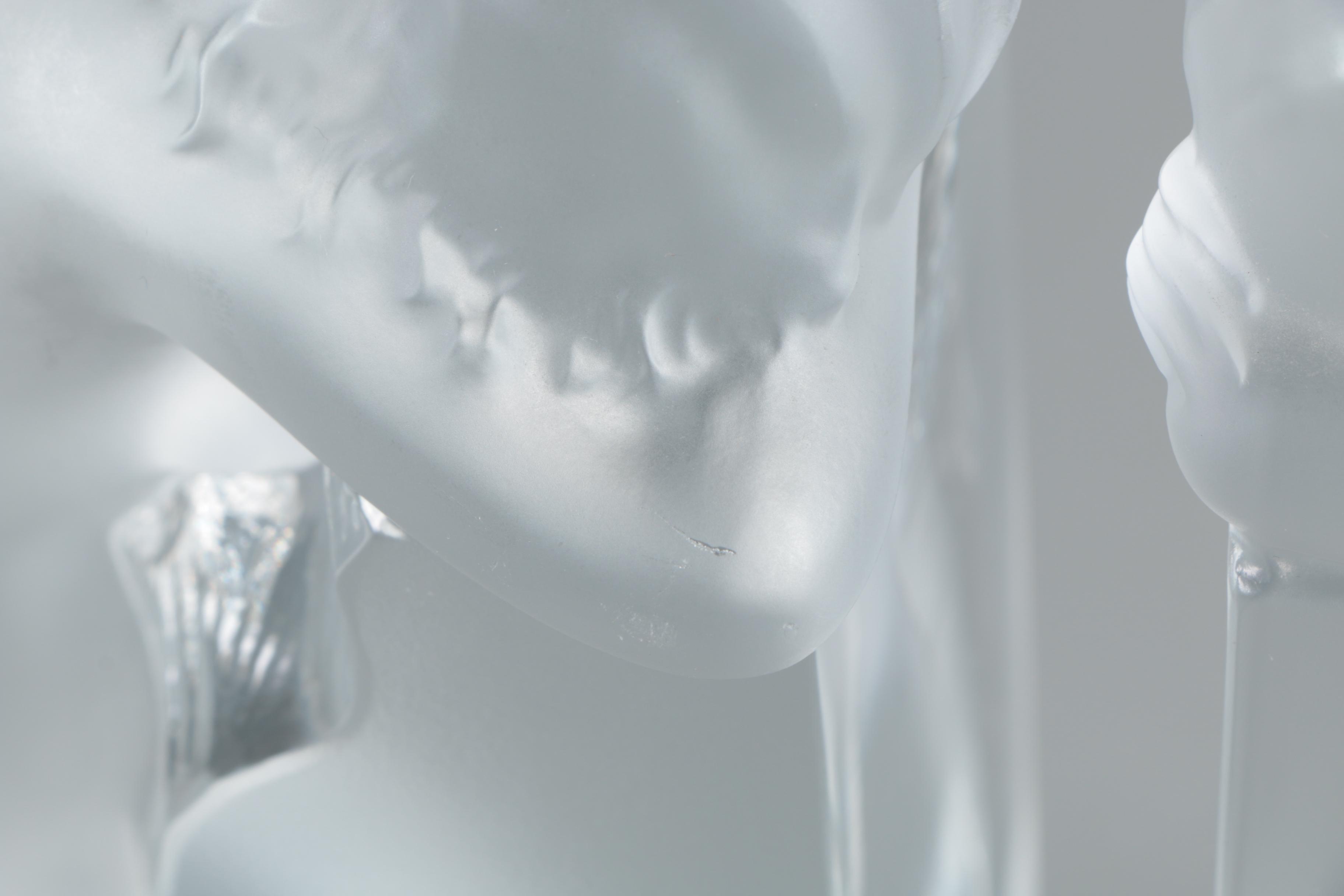 Lalique "Reverie" Crystal Bookends