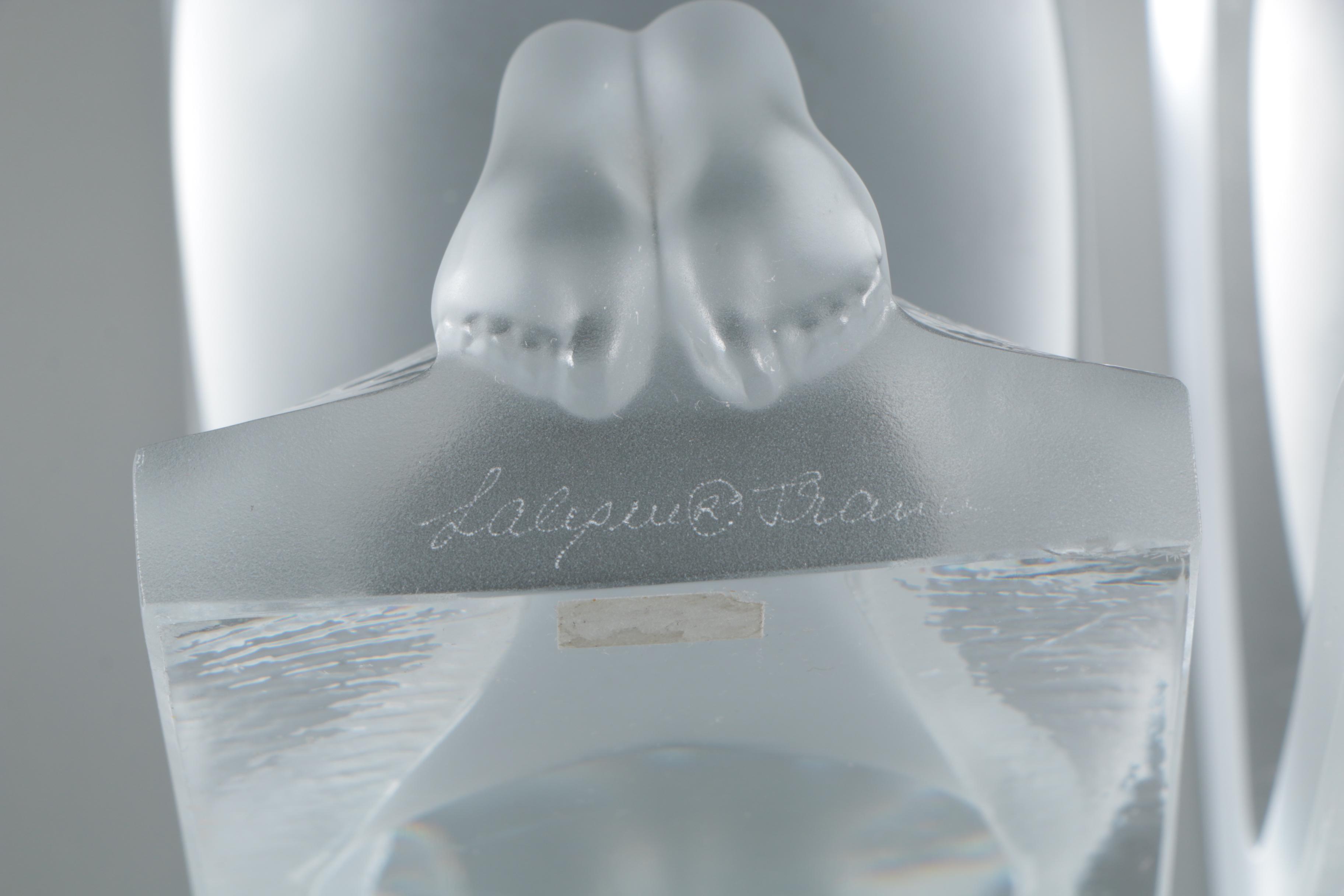 Lalique "Reverie" Crystal Bookends