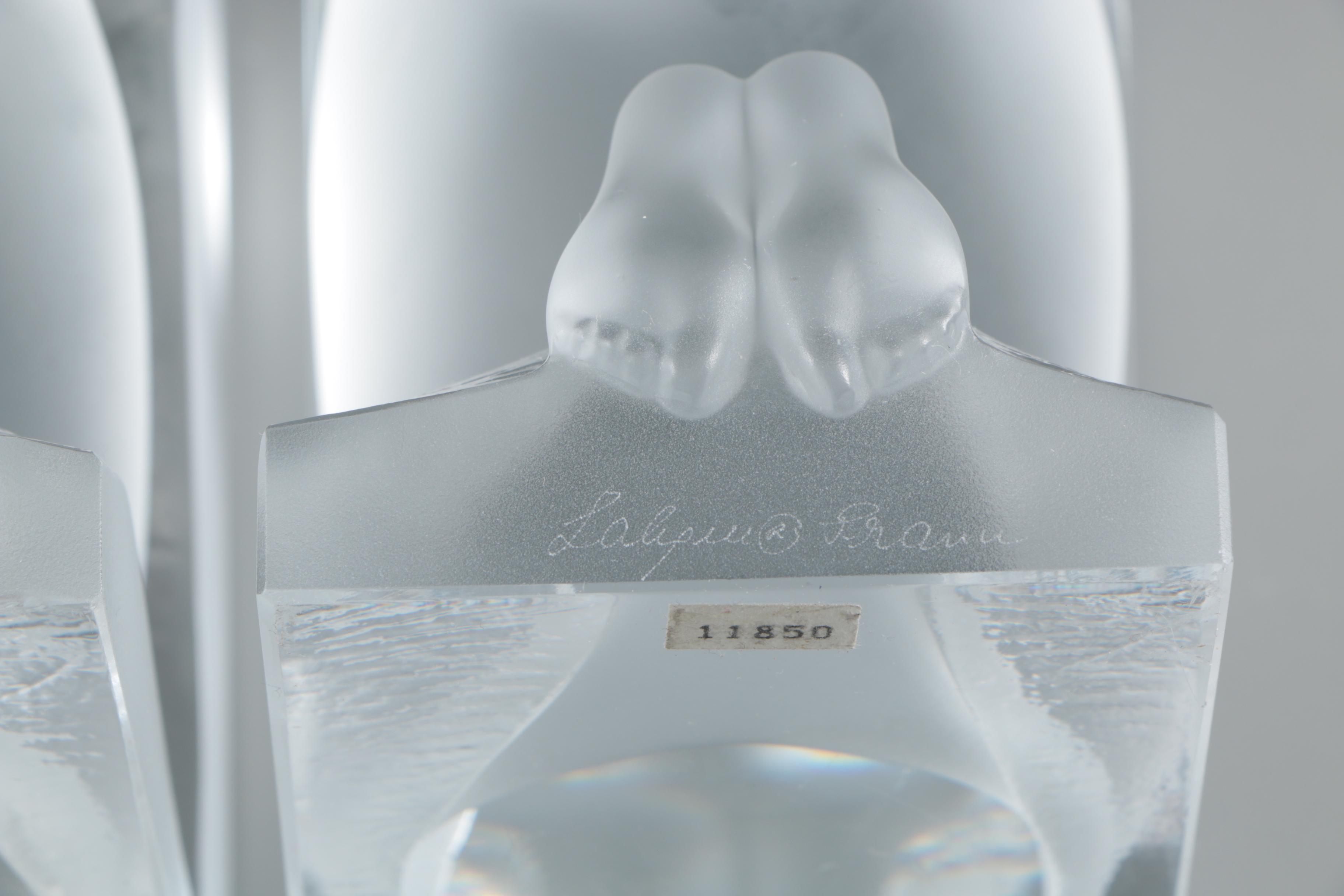 Lalique "Reverie" Crystal Bookends