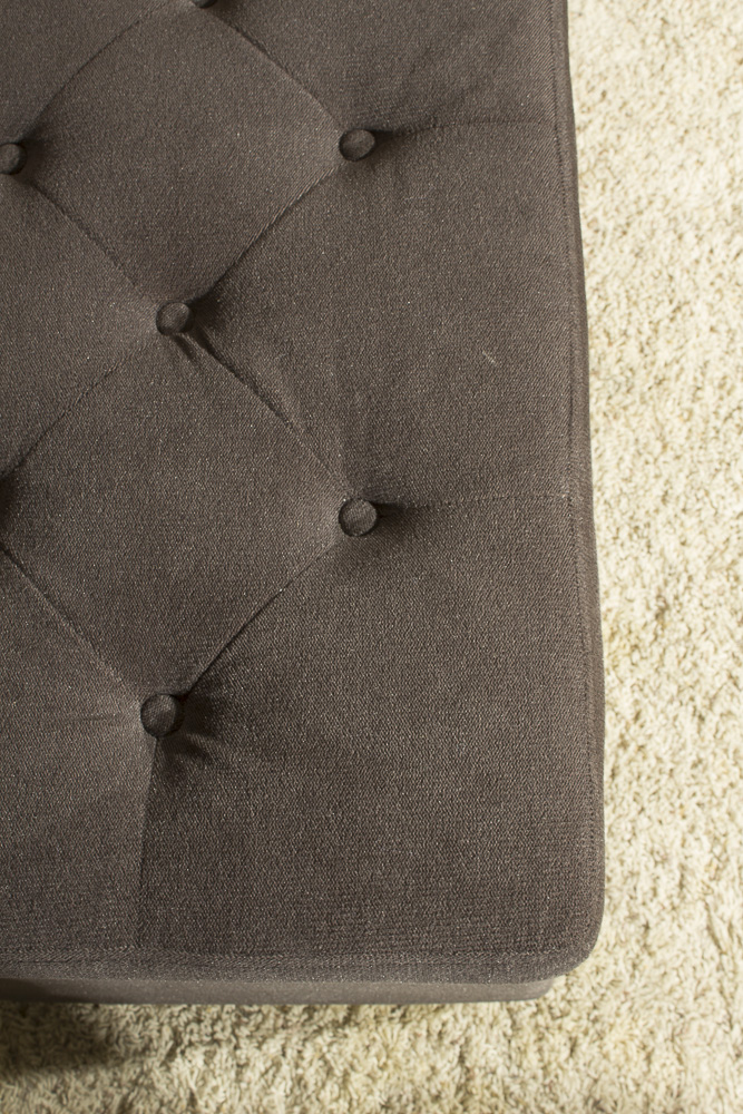 Contemporary Brown Upholstered Storage Bench by Bombay